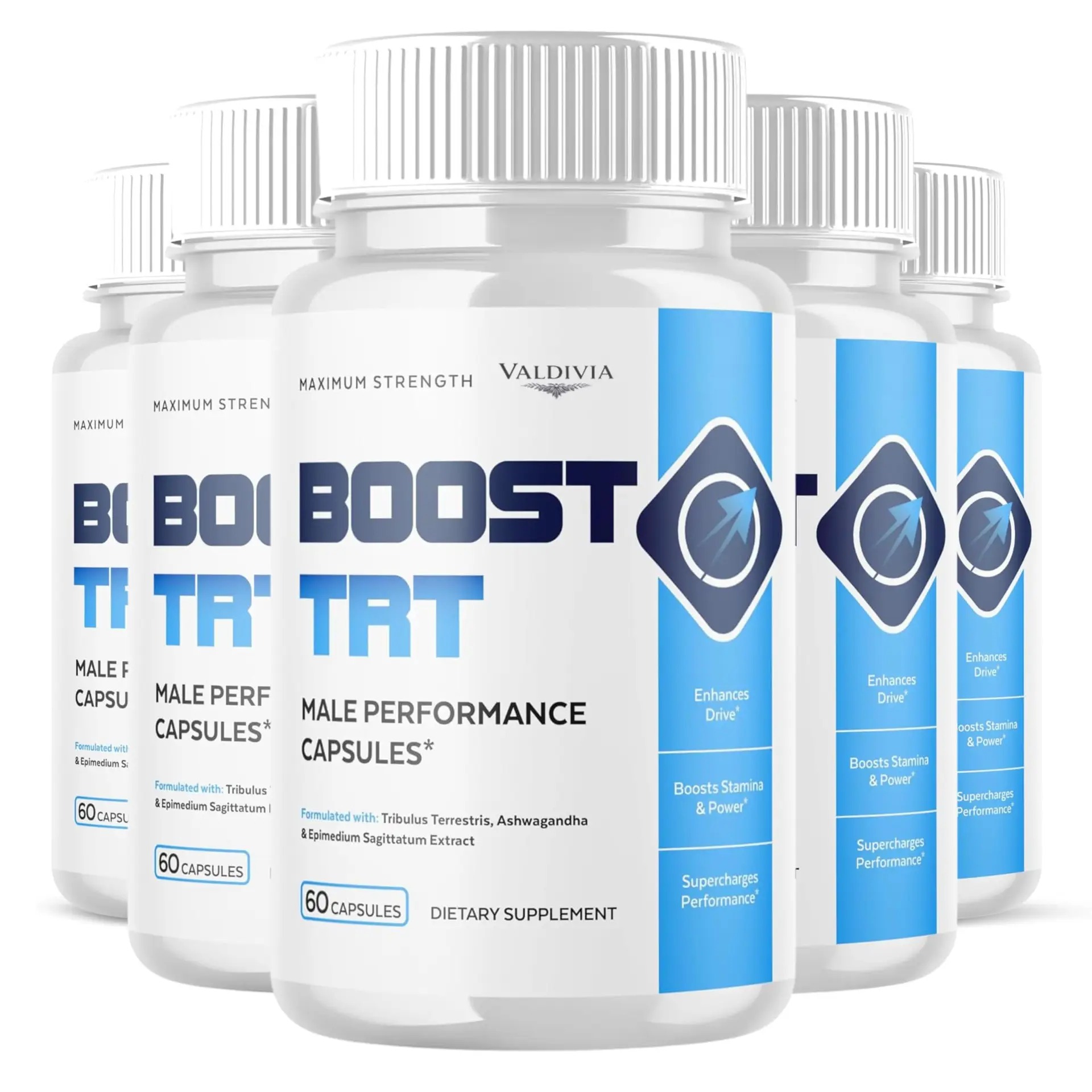 (5 Pack) BoostTRT Maximum Strength Capsules - Official BoostTRT Premium Advanced Formula Supplement Natural Daily Support Multivitamin for Overall Health & Wellness, 300 Capsules for 5 Months - Valdivia Life