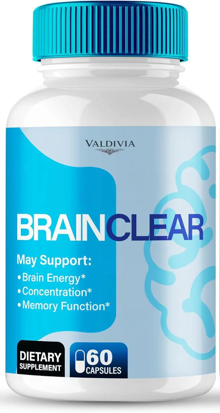 Brain Clear Capsules, Official BrainClear with All Natural Ingredients, Advanced Formula for Optimal Brain Health Support with Maximum Strength Premium Vitamins for Women & Men (60 Capsules) - Valdivia Life