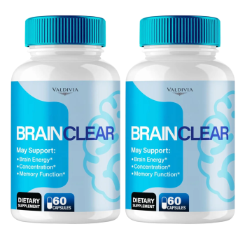 (2 Pack) Brain Clear Capsules, Official BrainClear with All Natural Ingredients, Advanced Formula for Optimal Brain Health Support with Maximum Strength Premium Vitamins for Women & Men (120 Capsules) - Valdivia Life