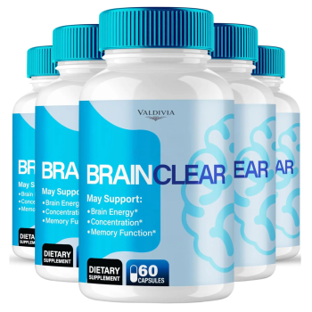 (5 Pack) Brain Clear Capsules, Official BrainClear with All Natural Ingredients, Advanced Formula for Optimal Brain Health Support with Maximum Strength Premium Vitamins for Women & Men (300 Capsules) - Valdivia Life