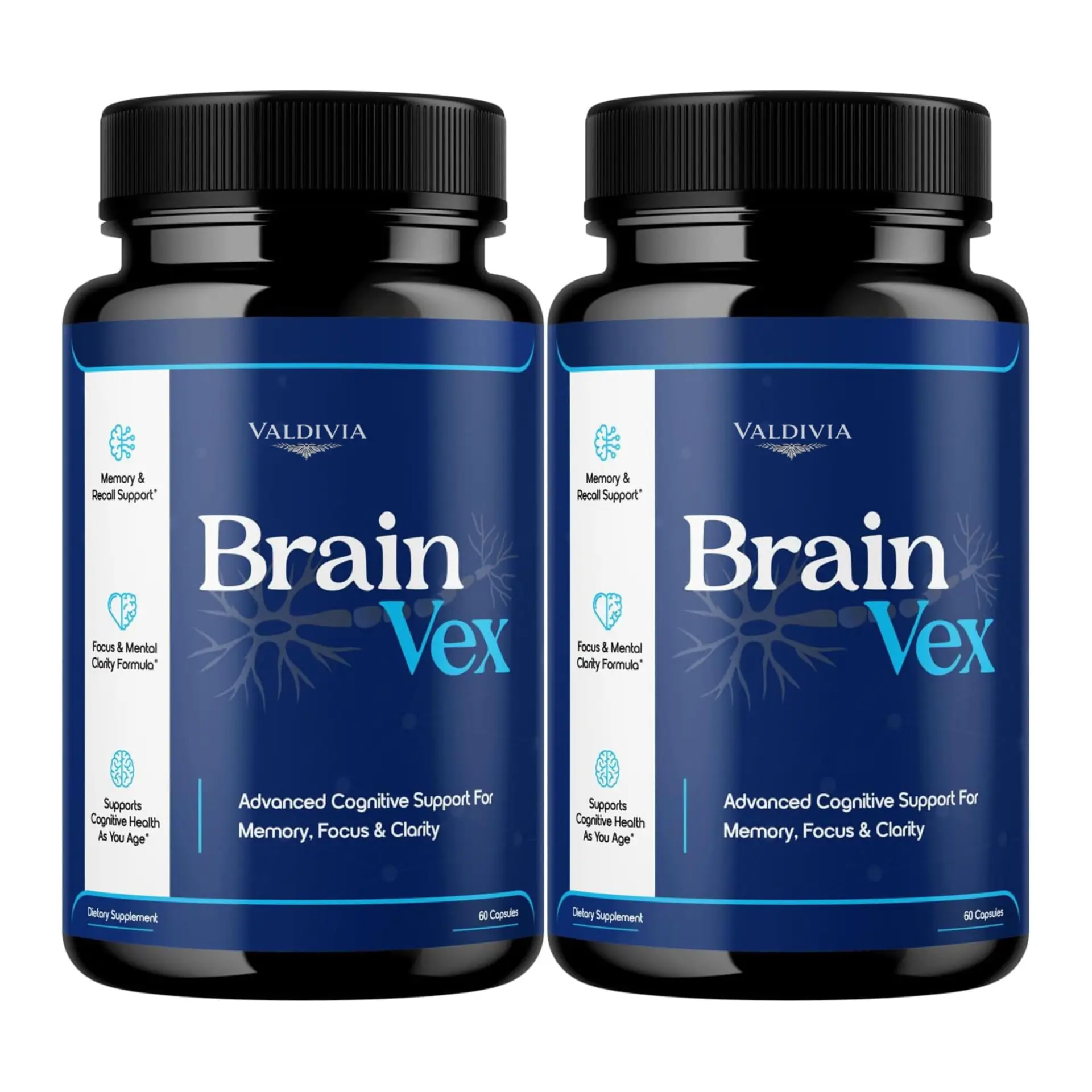 Valdivia (2 Pack) Brain Vex Capsules - Official BrainVex Supplement, Premium Formula, Natural Vitamins for Health & Wellness - 120 Capsules for 2 Months - Valdivia Life