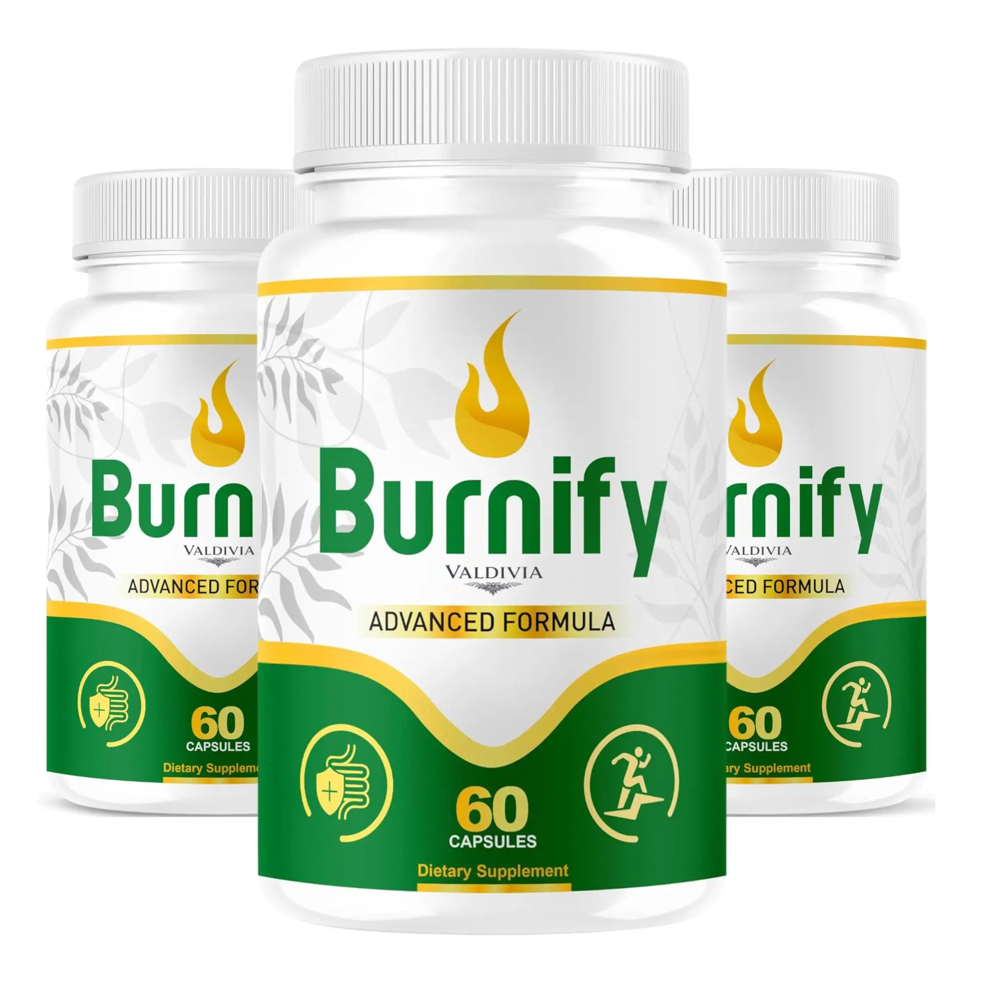 (3 Pack) Burnify Capsules - Official Burnify Premium Advanced Formula Capsulas Natural Ingredients Multivitamin Supplement Support Pastillas for Health Overall & Wellness, 180 Capsules for 3 Months - Valdivia Life