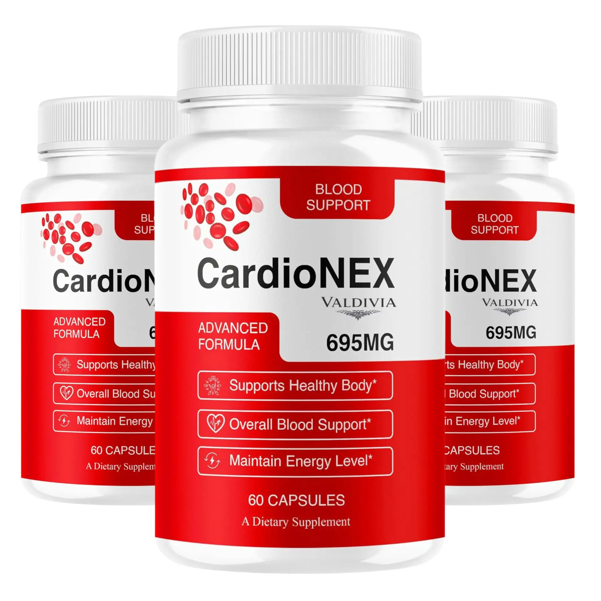 (3 Pack) CardioNEX - Official CardioNEX Premium Support Advanced Formula Capsules, CardioNex Daily Multivitamin Supplement Pills All Natural for Overall Health & Wellness, 180 Capsules for 3 Months - Valdivia Life