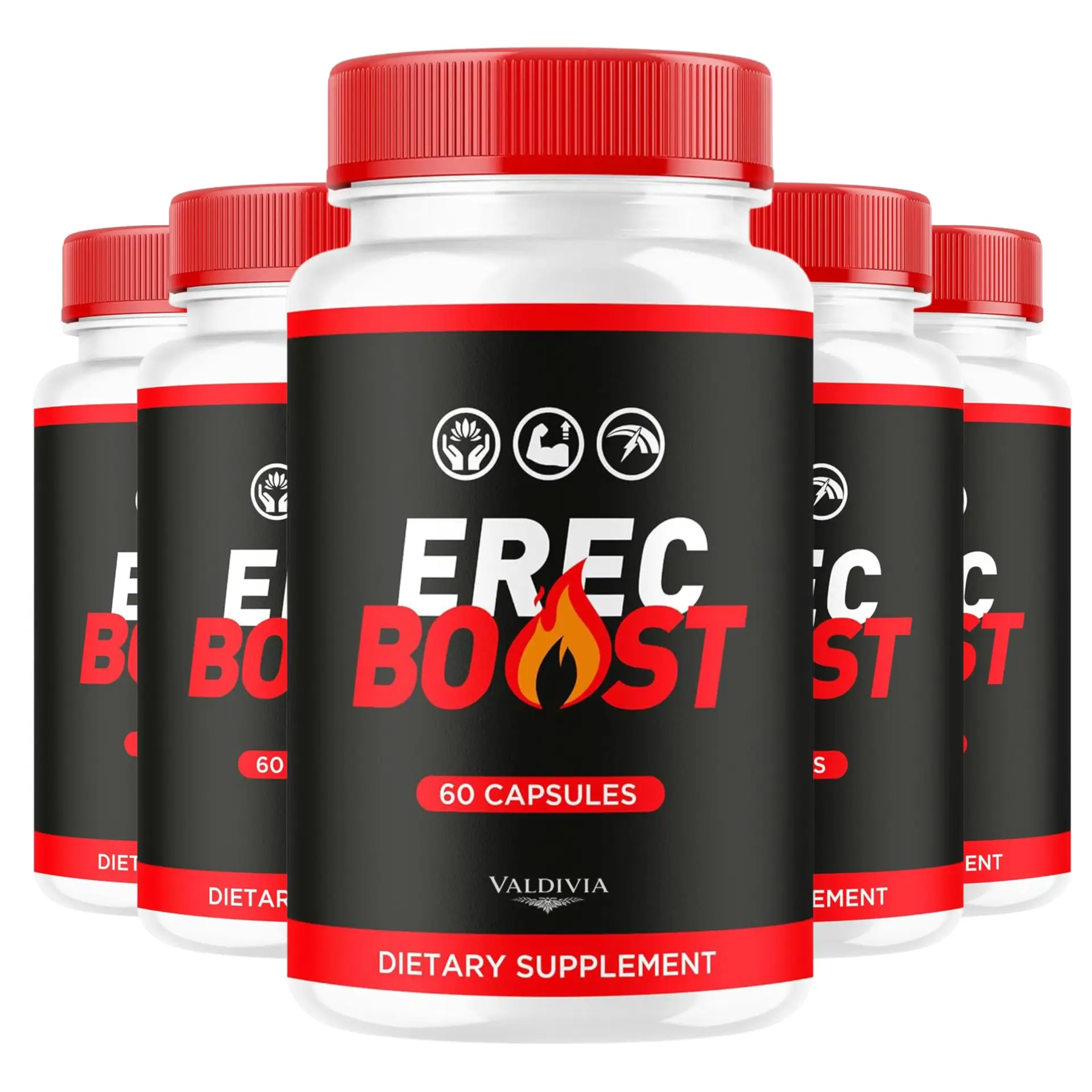 (5 Pack) ErecBoost Capsules, Original Capsulas Supplement Pastillas - Advanced Formula, 300 Capsules for 5 Months - Valdivia Life