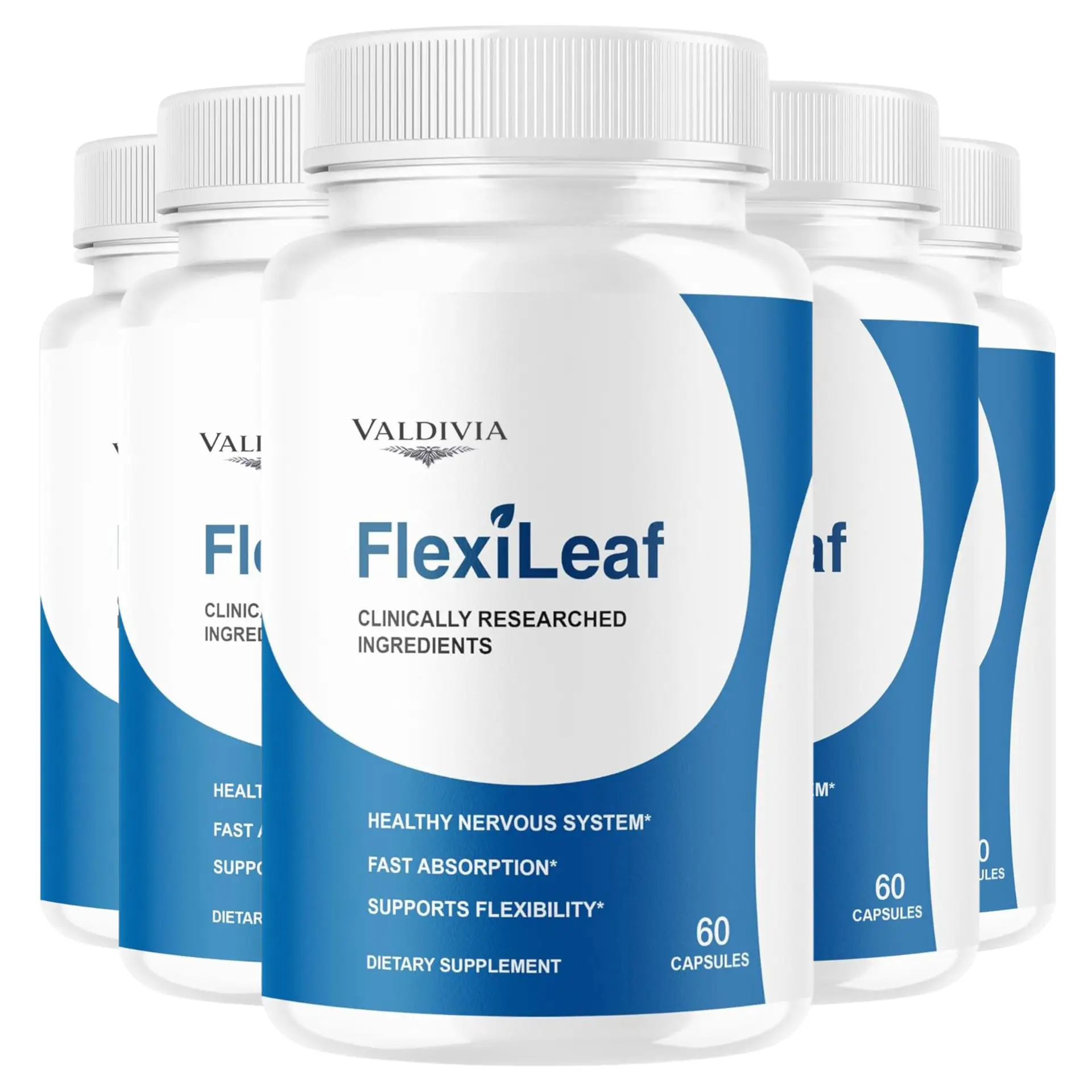 (5 Pack) Flexileaf - Official Flexileaf Capsules Supplement Natural Advanced Formula, FlexiLeaf Premium Ingredients Multivitamin Support for Overall Health & Wellness, 300 Capsules for 5 Months - Valdivia Life