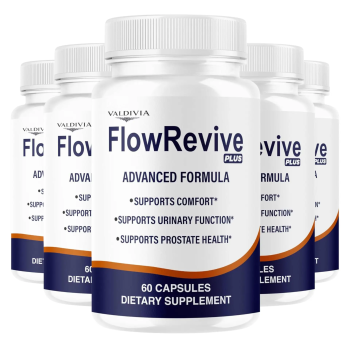 (5 Pack) FlowRevive Plus Capsules - Official FlowRevivePlus Premium Advanced Formula, 300 Capsules for 5 Months - Valdivia Life