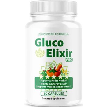 GlucoElixir Pro Capsules - Official GlucoElixir Pro Blood Health Support Advanced Formula - Maximum Strength, Natural Vitamins for Overall Health & Wellness, 60 Capsules for 1 Month - Valdivia Life