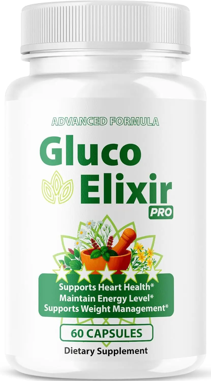 GlucoElixir Pro Capsules - Official GlucoElixir Pro Blood Health Support Advanced Formula - Maximum Strength, Natural Vitamins for Overall Health & Wellness, 60 Capsules for 1 Month - Valdivia Life