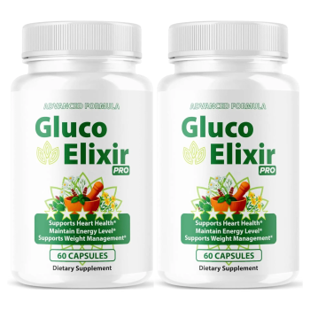 (2 Pack) GlucoElixir Pro Capsules - Official GlucoElixir Pro Blood Health Support Advanced Formula - Maximum Strength, Natural Vitamins for Overall Health & Wellness, 120 Capsules for 2 Months - Valdivia Life