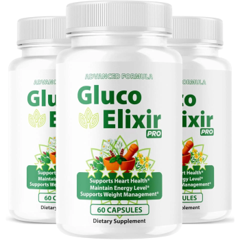(3 Pack) GlucoElixir Pro Capsules - Official GlucoElixir Pro Blood Health Support Advanced Formula - Maximum Strength, Natural Vitamins for Overall Health & Wellness, 180 Capsules for 3 Months - Valdivia Life