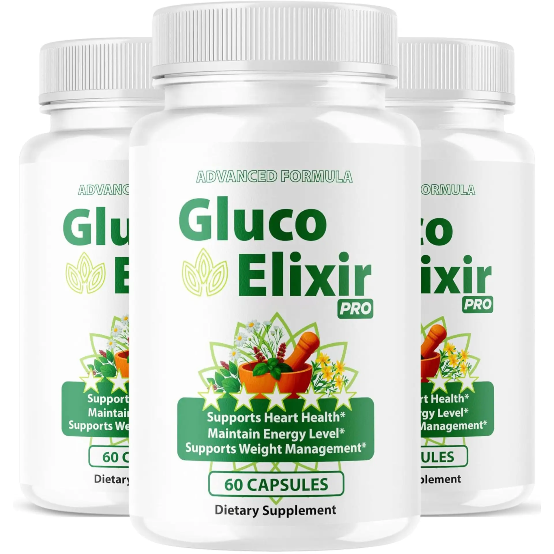 (3 Pack) GlucoElixir Pro Capsules - Official GlucoElixir Pro Blood Health Support Advanced Formula - Maximum Strength, Natural Vitamins for Overall Health & Wellness, 180 Capsules for 3 Months - Valdivia Life