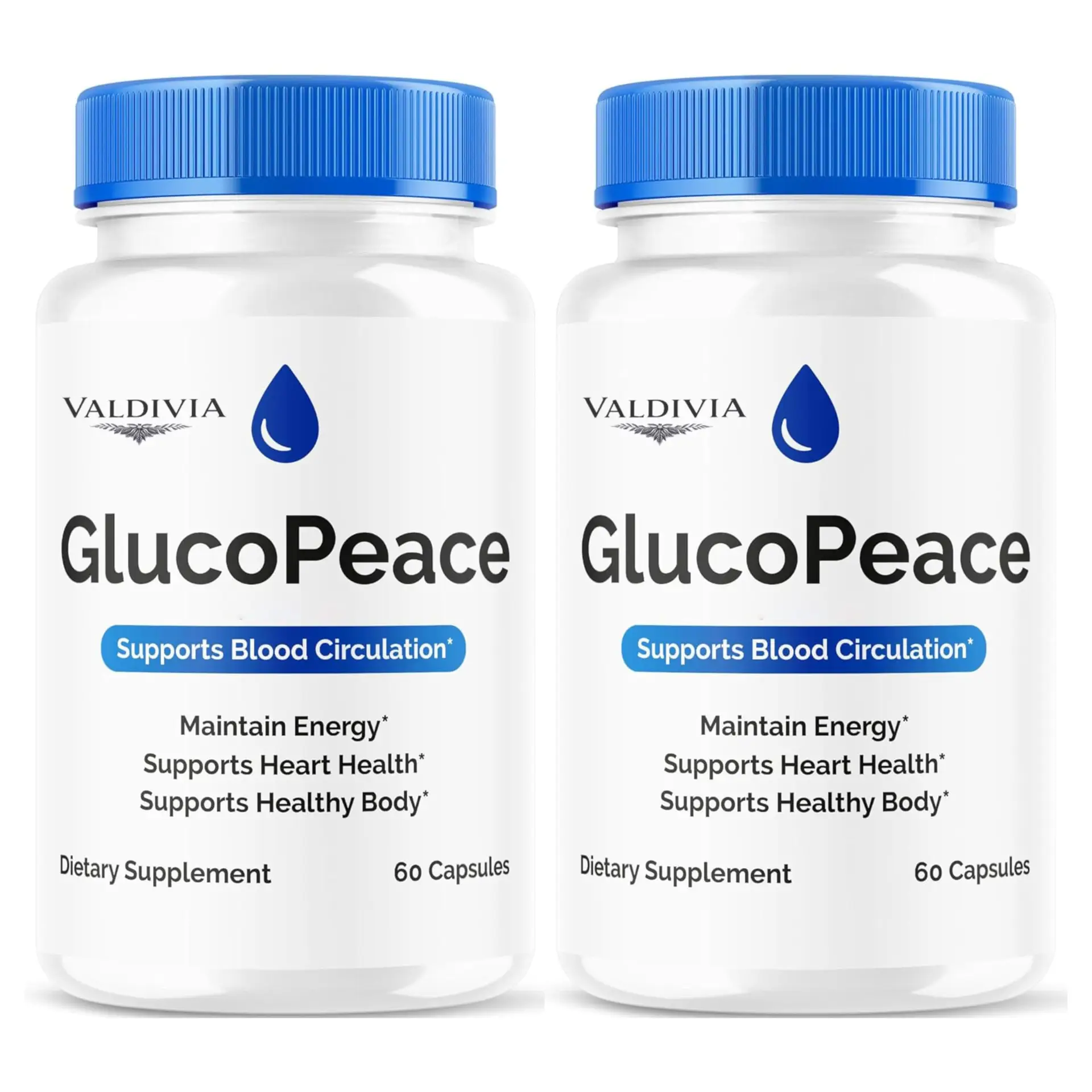 (2 Pack) GlucoPeace Capsules - Official GlucoPeace Advanced Circulatory Support, Natural GlucoPeace Supplement Maximum Strength Vitamin Health & Wellness Reviews, 120 Capsules for 2 Months - Valdivia Life