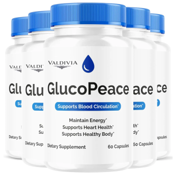 (5 Pack) GlucoPeace Capsules - Official GlucoPeace Advanced Circulatory Support, Natural GlucoPeace Supplement Maximum Strength Vitamin Health & Wellness Reviews, 300 Capsules for 5 Months - Valdivia Life