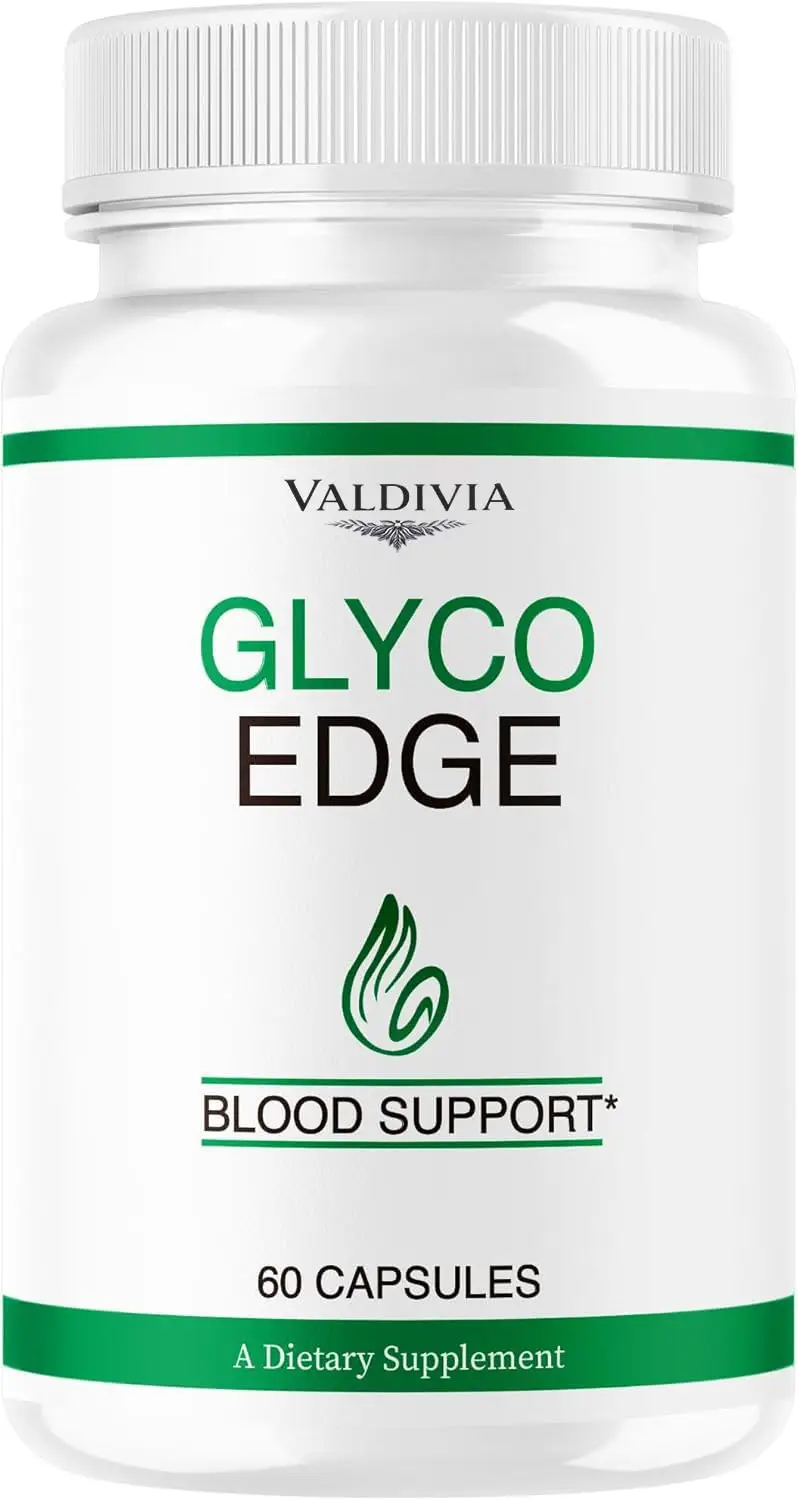 Glyco Edge Capsules - Official GlycoEdge Blood Support All Natural Advanced Formula - Maximum Strength, Glyco Edge Vitamins for Health & Wellness Supplement, 60 Capsules for 1 Month - Valdivia Life