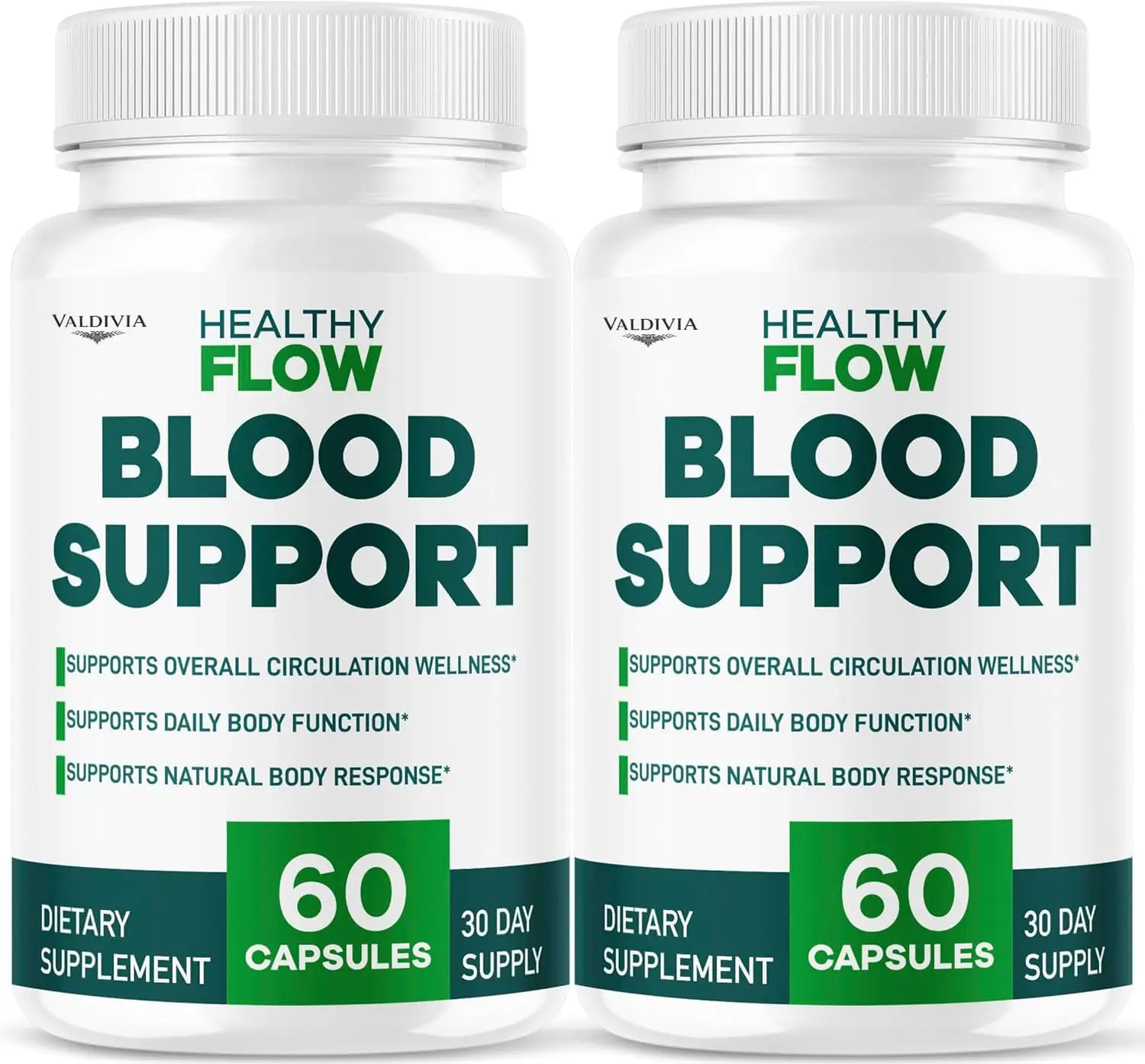 (2 Pack) Healthy Flow Blood Support - HealthyFlow Support Supplement Capsules Daily Premium Advanced Formula- Maximum Strength, Vitamins for Overall Health & Wellness, 120 Capsules for 2 Months - Valdivia Life
