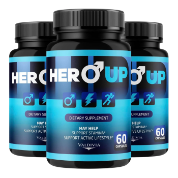 (3 Pack) Hero Up Capsules - Official HeroUp Supplement Pills for Men - Maximum Strength Energy Support, All Natural Hero Up Vitamins Support for Overall Health & Wellness, 180 Capsules for 3 Months - Valdivia Life