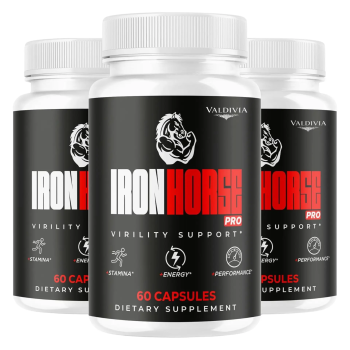 (3 Pack) Iron Horse Pro Supplement Pills - Official IronHorse Pro Advanced Formula Support Capsules - Maximum Strength, Natural Iron Horse Pro for Overall Health & Wellness, 180 Capsules for 3 Months - Valdivia Life