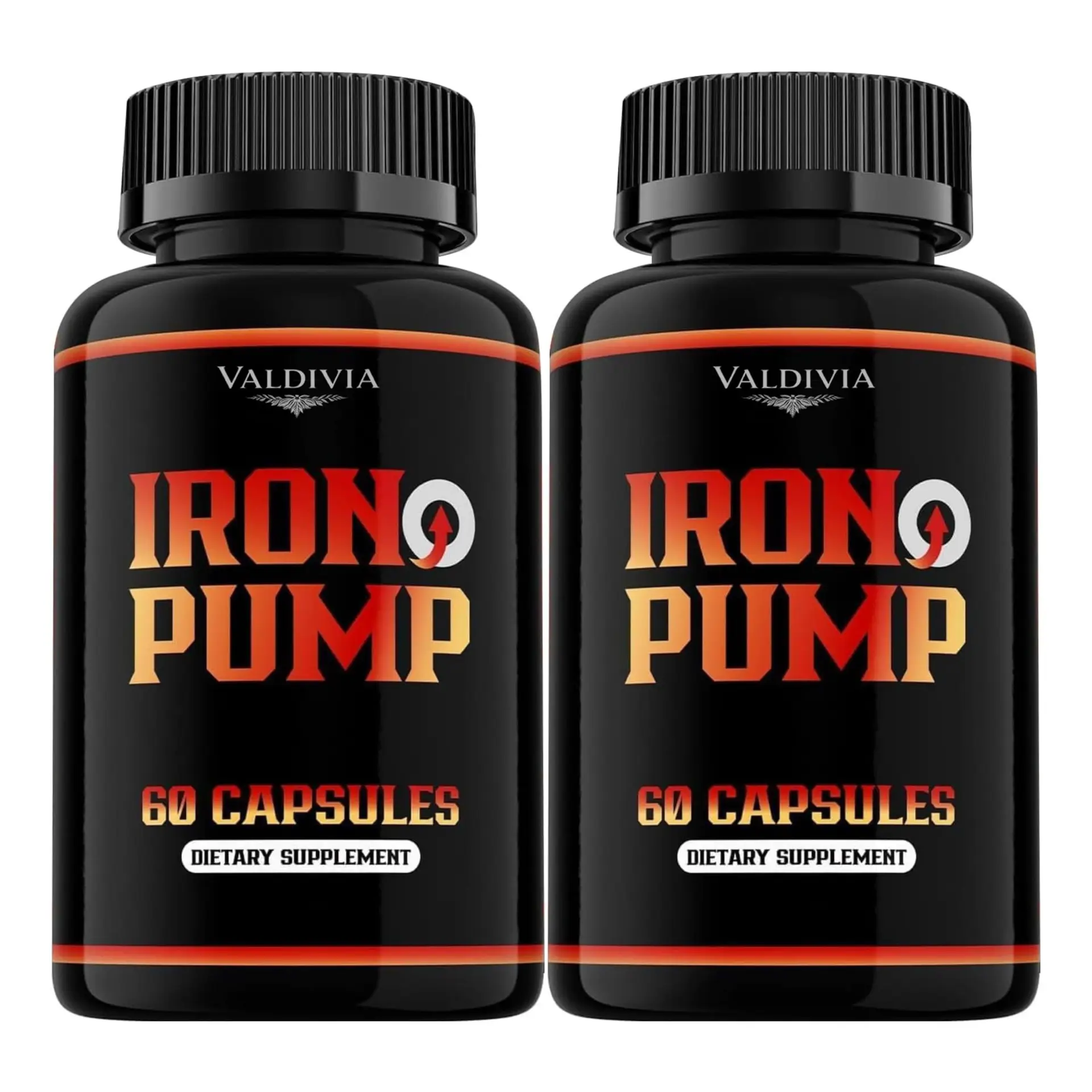 Iron Pump Formula Dietary Supplement, Male Performance, Iron Pump Capsules Max Formula, Max Support, Support Pills, 120 Capsules for 2 Months - Valdivia Life
