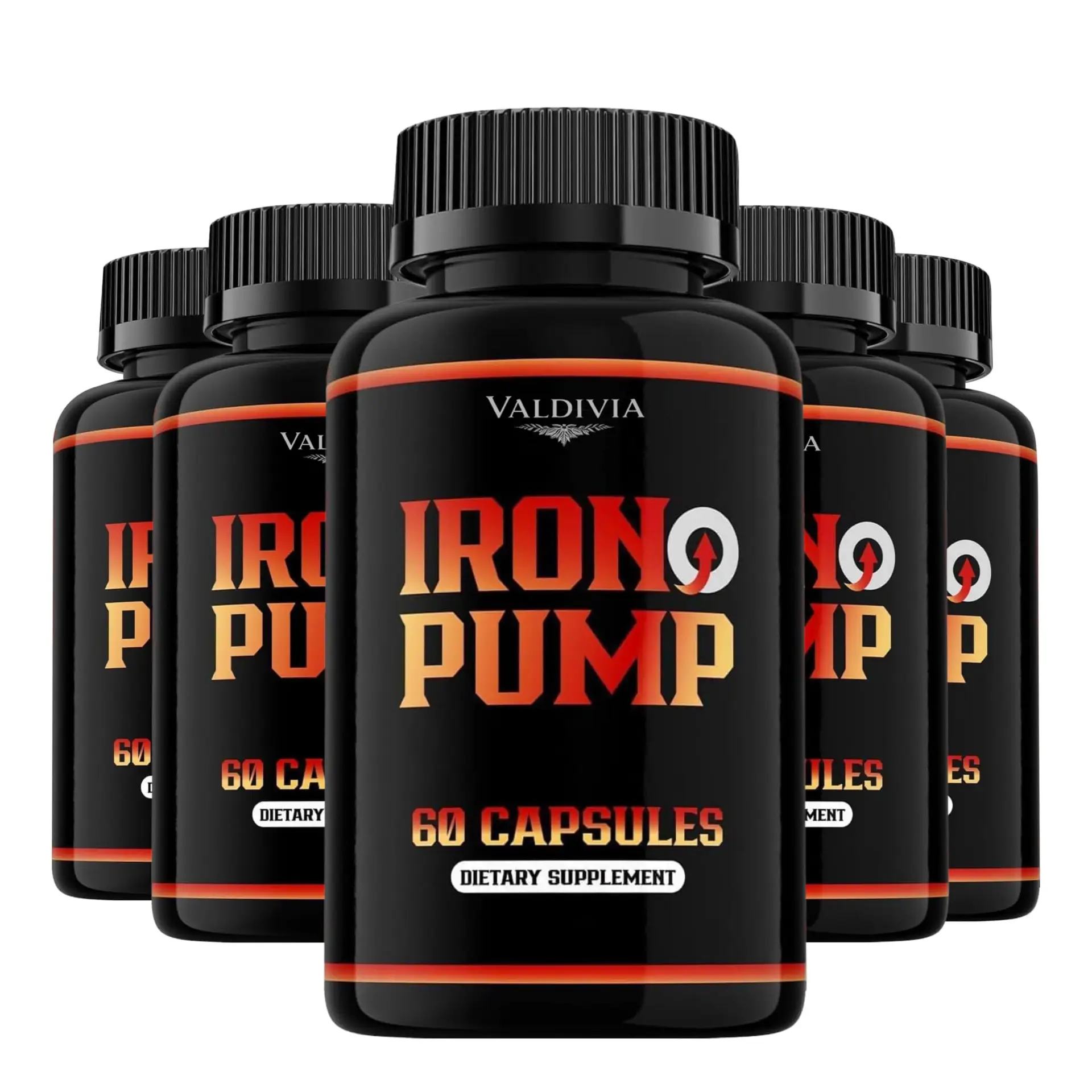 Iron Pump Formula Dietary Supplement, Male Performance, Iron Pump Capsules Max Formula, Max Support, Support Pills, 300 Capsules for 5 Months - Valdivia Life