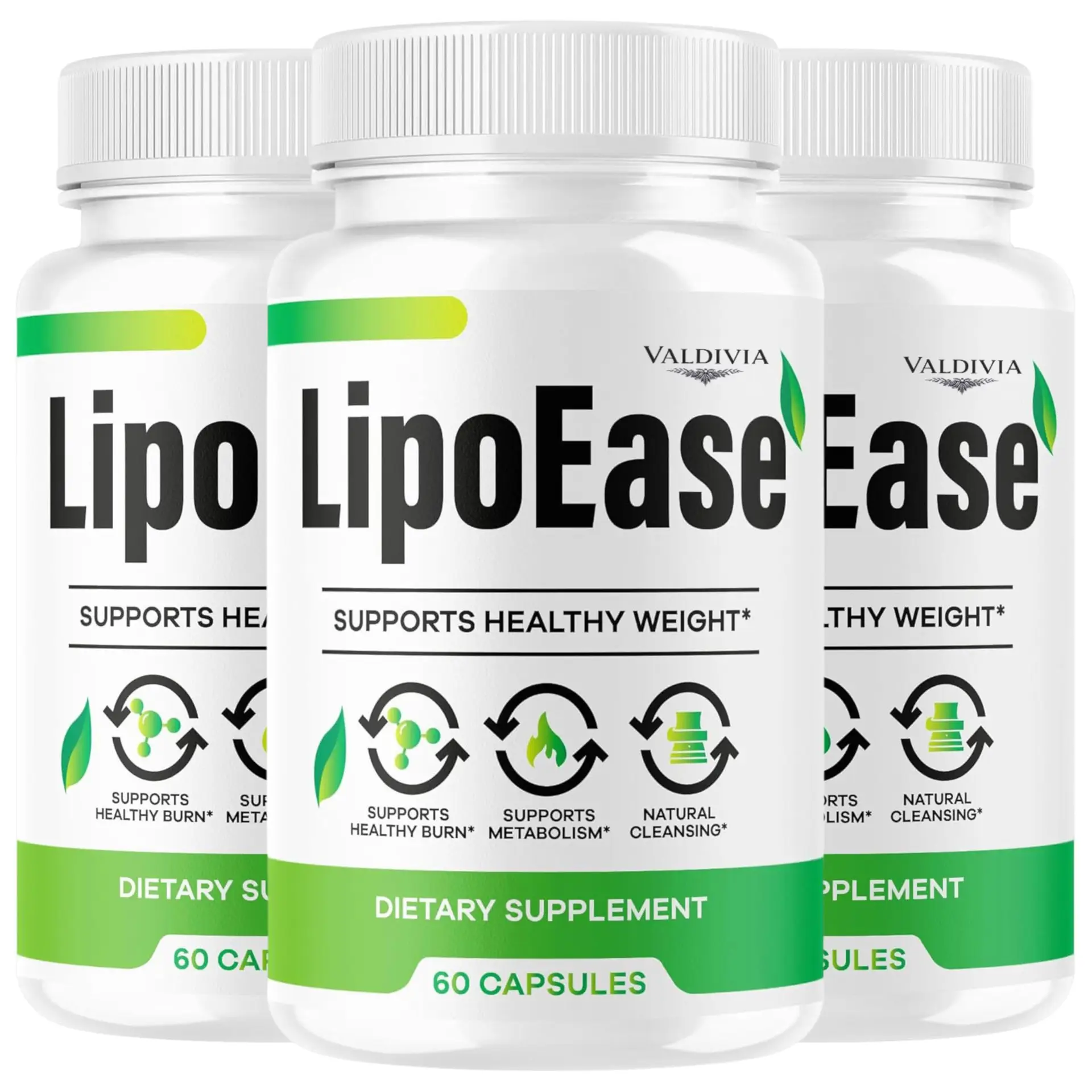 (3 Pack) LipoEase Capsules, Official LipoEase Support with All Natural Ingredients, Advanced Formula Supplement for Overall Health & Wellness with Maximum Strength Vitamins - 180 Capsules - Valdivia Life