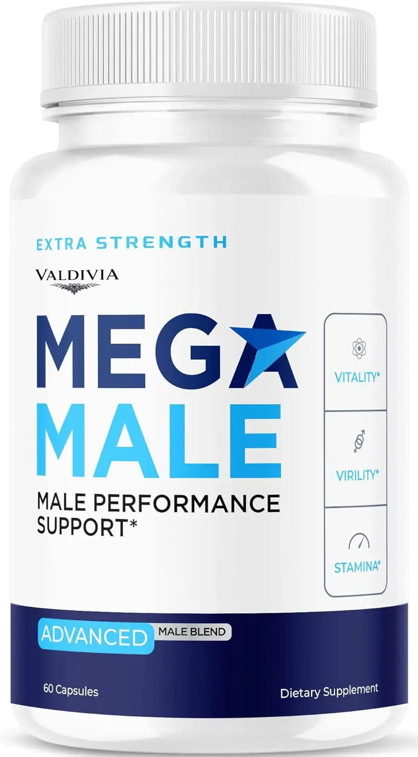 Mega Male Capsules - Official Mega Male Advanced Premium Supplement for Men Support - Maximum Strength, All Natural Vitamins for Overall Health & Wellness Reviews, 60 Capsules for 1 Month - Valdivia Life