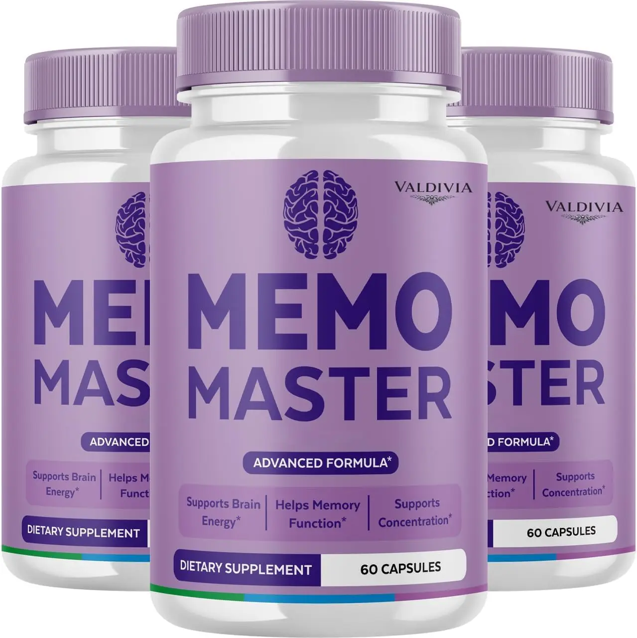 Memo Master Capsules - Premium Memo Master, MemoMaster Daily Memory & Focus Support, Memomaster Memory All Natural Advanced Formula Health & Wellness, 180 Capsules for 3 Months - Valdivia Life