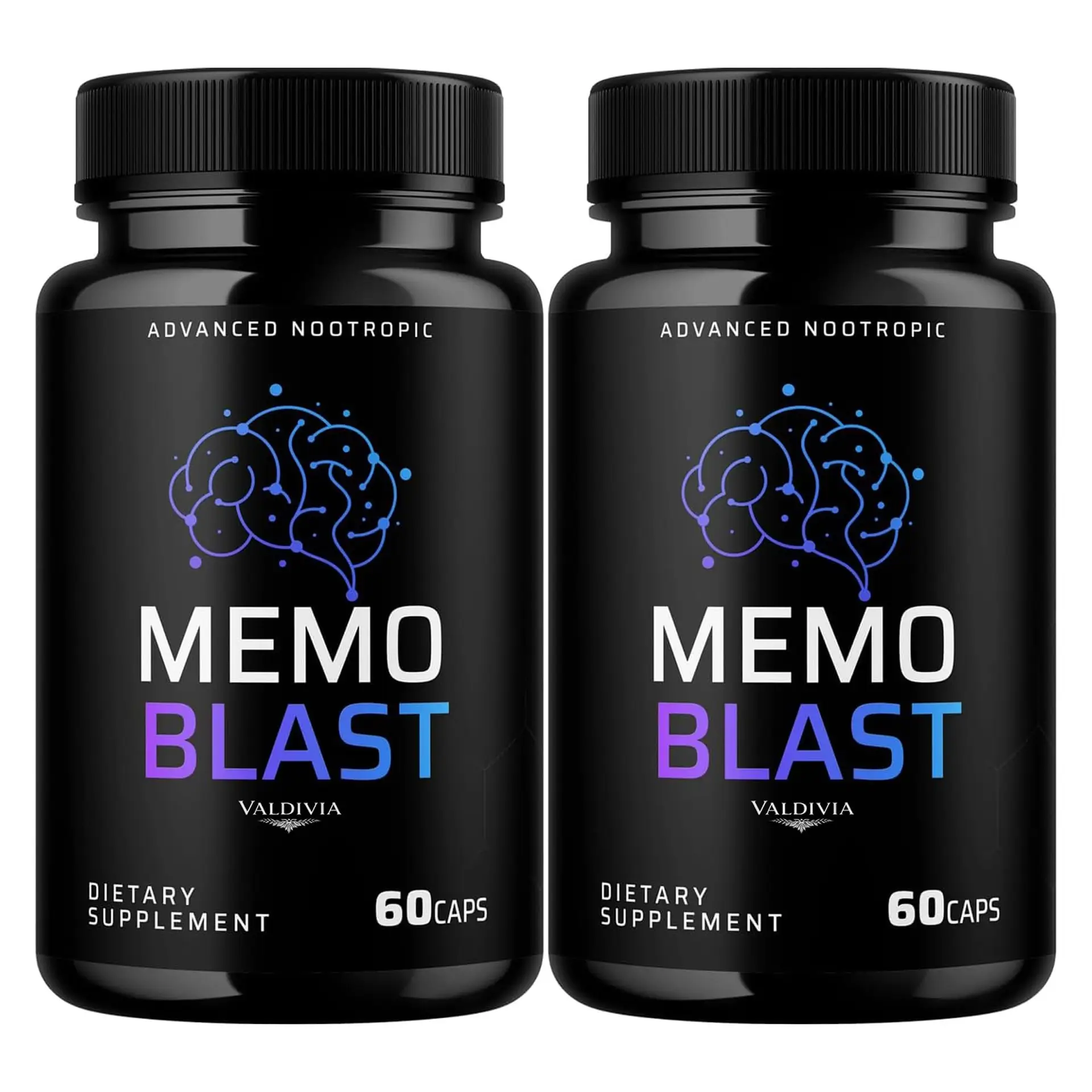 (2 Pack) Memo Blast Capsules - Official MemoBlast Premium Formula Supplement Pills, Advanced Support Formula for Overall Health & Wellness, All Natural Vive Nervo Review, 120 Capsules for 2 Months - Valdivia Life