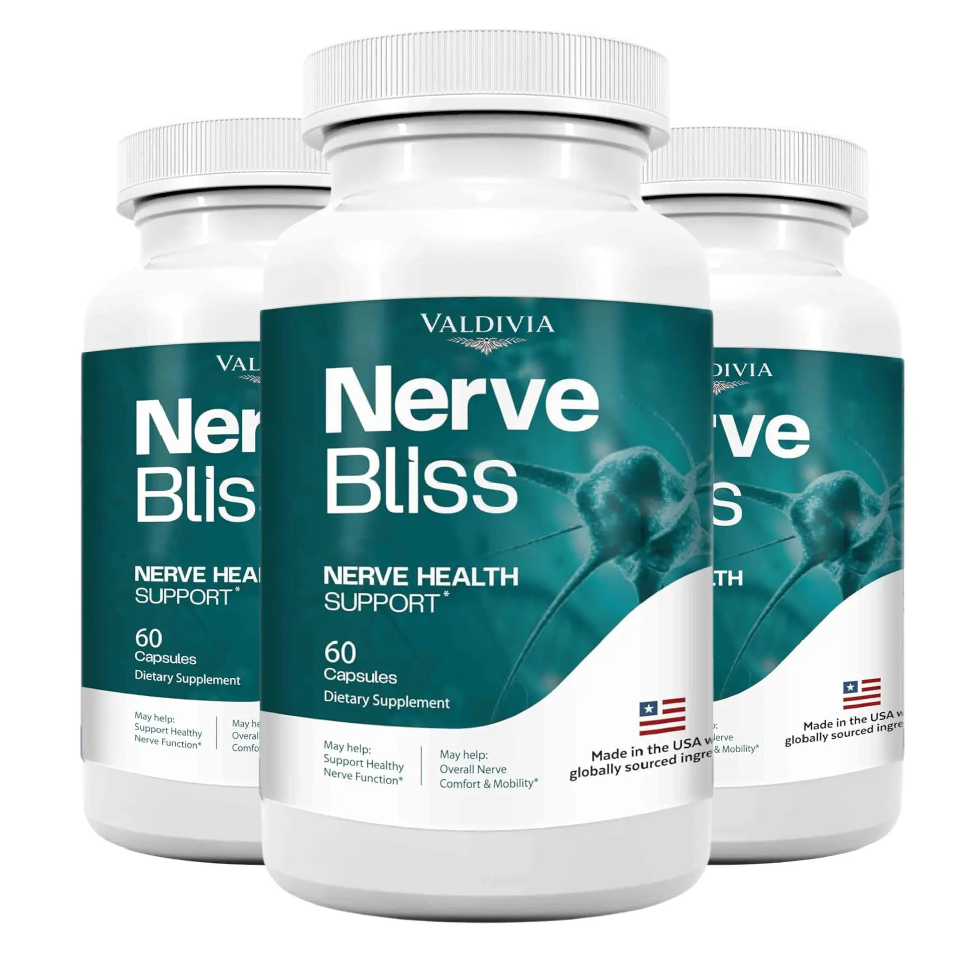 Valdivia NerveBliss - NerveBliss Advanced Nerve Support Supplement Capsules, Premium Natural Multivitamin Advanced Formula, 180 Capsules - Valdivia Life