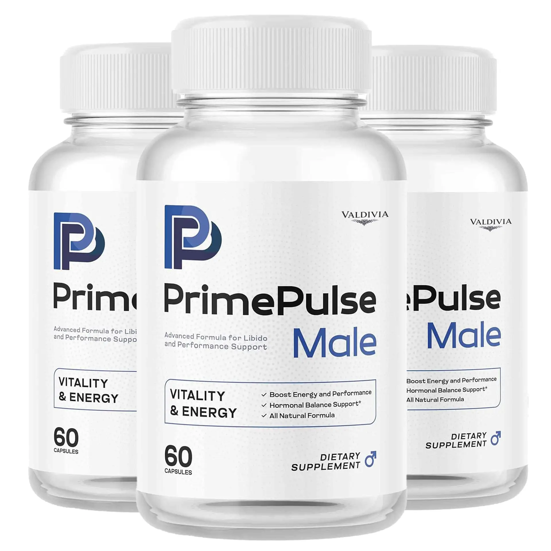 Valdivia (3 Pack) Prime Pulse Male - Official PrimePulse Men Supplement, Maximum Strength Energy Support, Natural Advanced Formula for Overall Health & Wellness, 180 Capsules for 3 Months - Valdivia Life