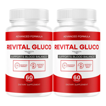 (2 Pack) Revital Gluco Capsules - Official RevitalGluco Advanced Blood Health Support Supplement - Maximum Strength, All Natural Formula for Overall Health & Wellness, 120 Capsules for 2 Months - Valdivia Life