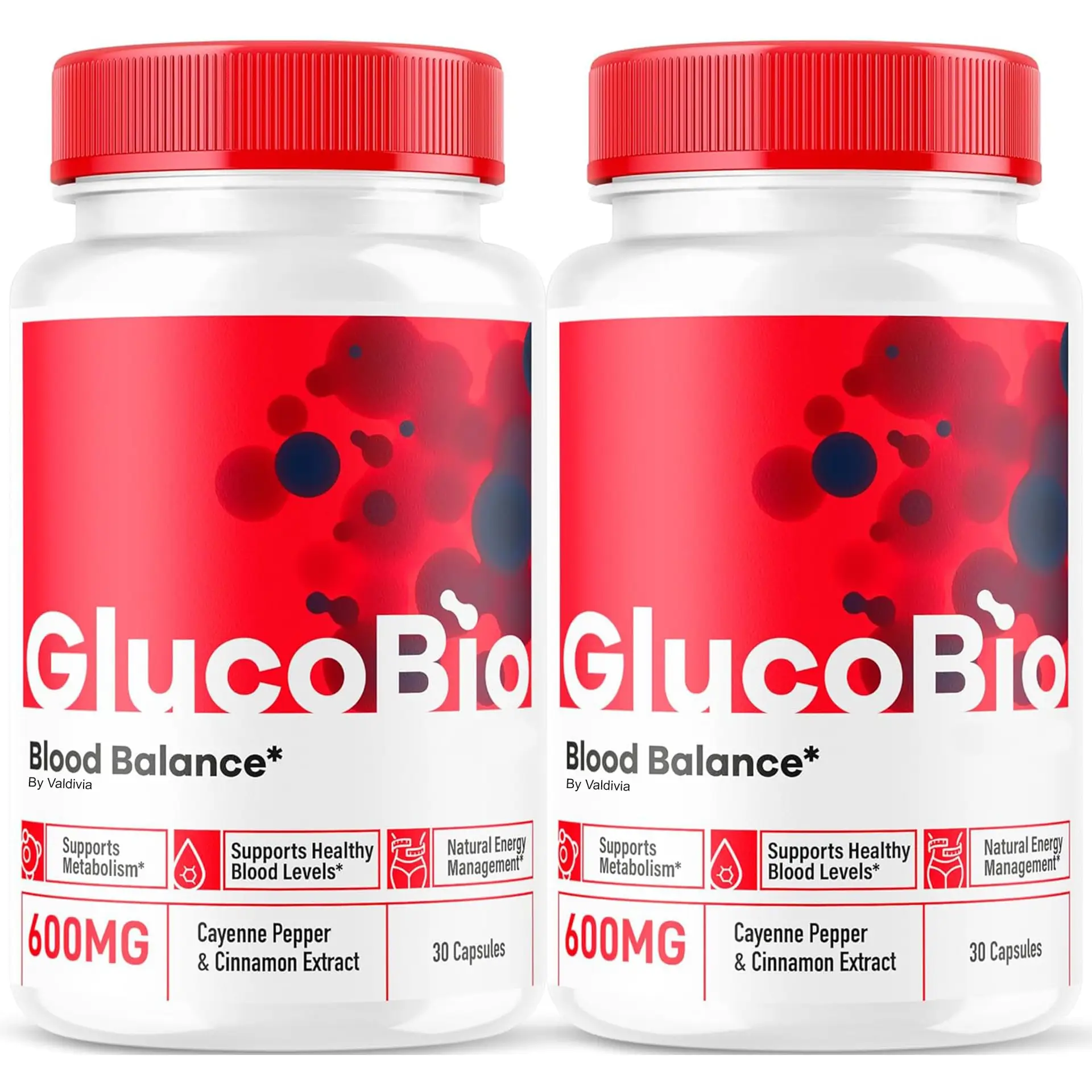 Valdivia (2 Pack) GlucoBio Capsules - Official Gluco Bio Support Capsules, Advanced Valdivia GlucoBio Capsules   Dietary Supplement - 30 Capsules - Valdivia Life