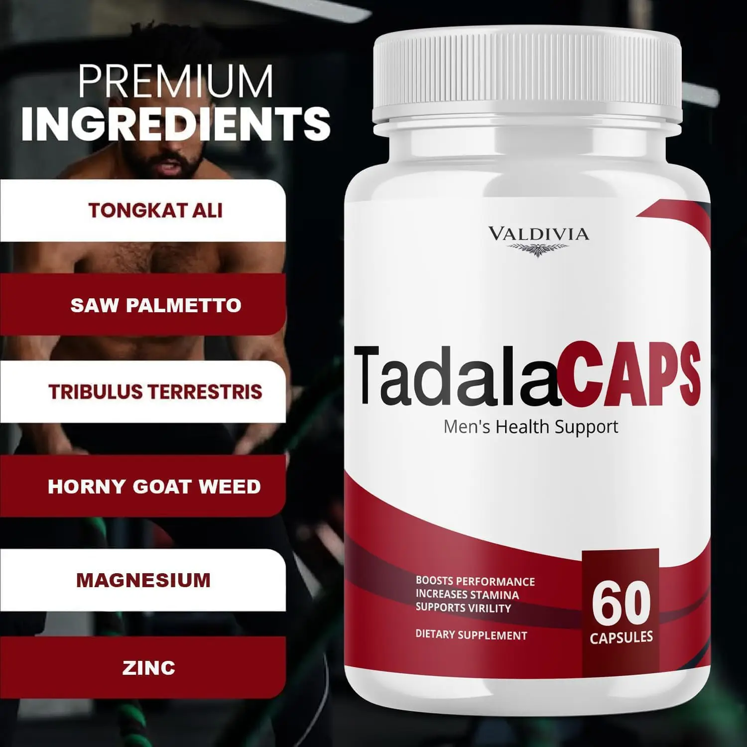 TadalaCaps Health Support, Original Tadala Caps Formula All Natural Premium Advanced Formula, TadalaCapsules - Maximum Strength, Daily Nutrition Multivitamin, 120 Capsules for 2 Months - Valdivia Life