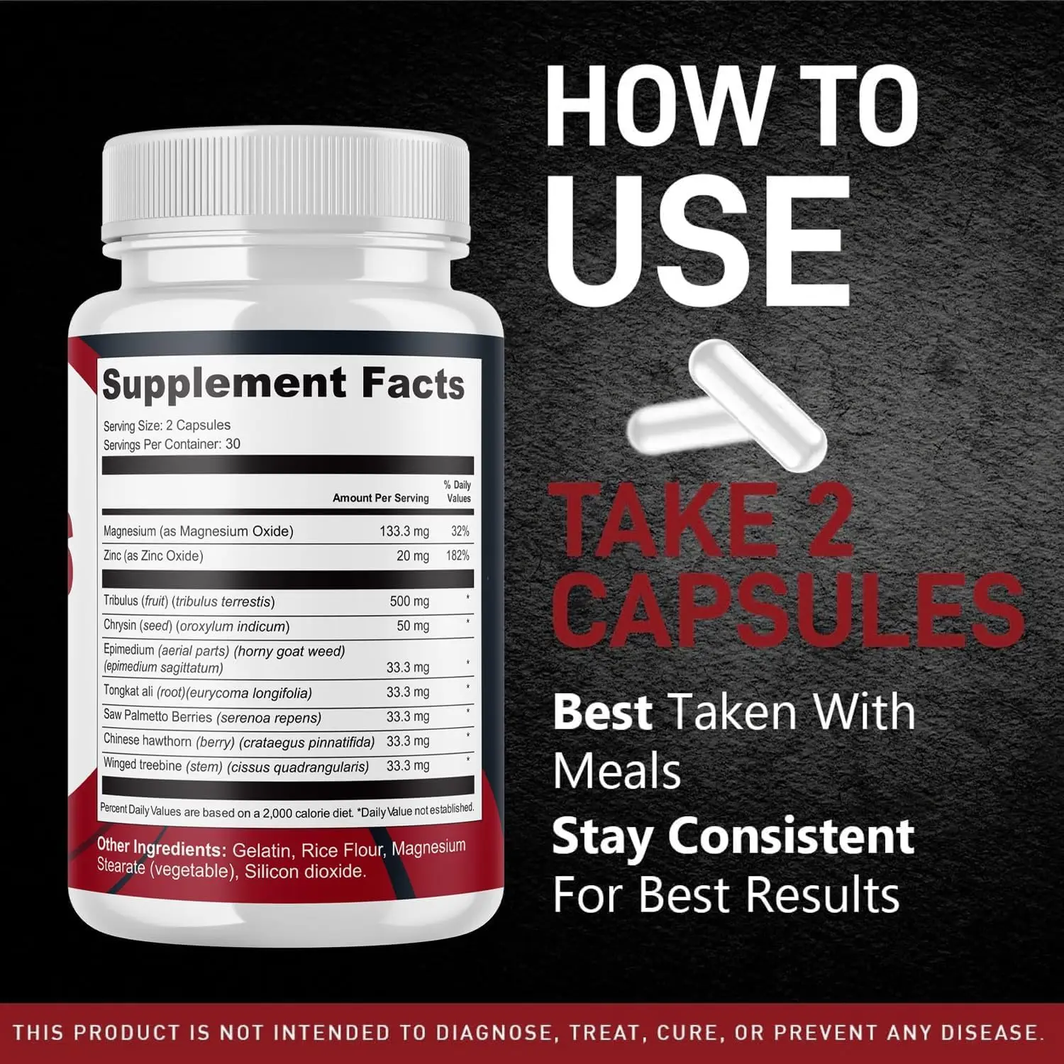 TadalaCaps Health Support, Original Tadala Caps Formula All Natural Premium Advanced Formula, TadalaCapsules - Maximum Strength, Daily Nutrition Multivitamin, 120 Capsules for 2 Months - Valdivia Life