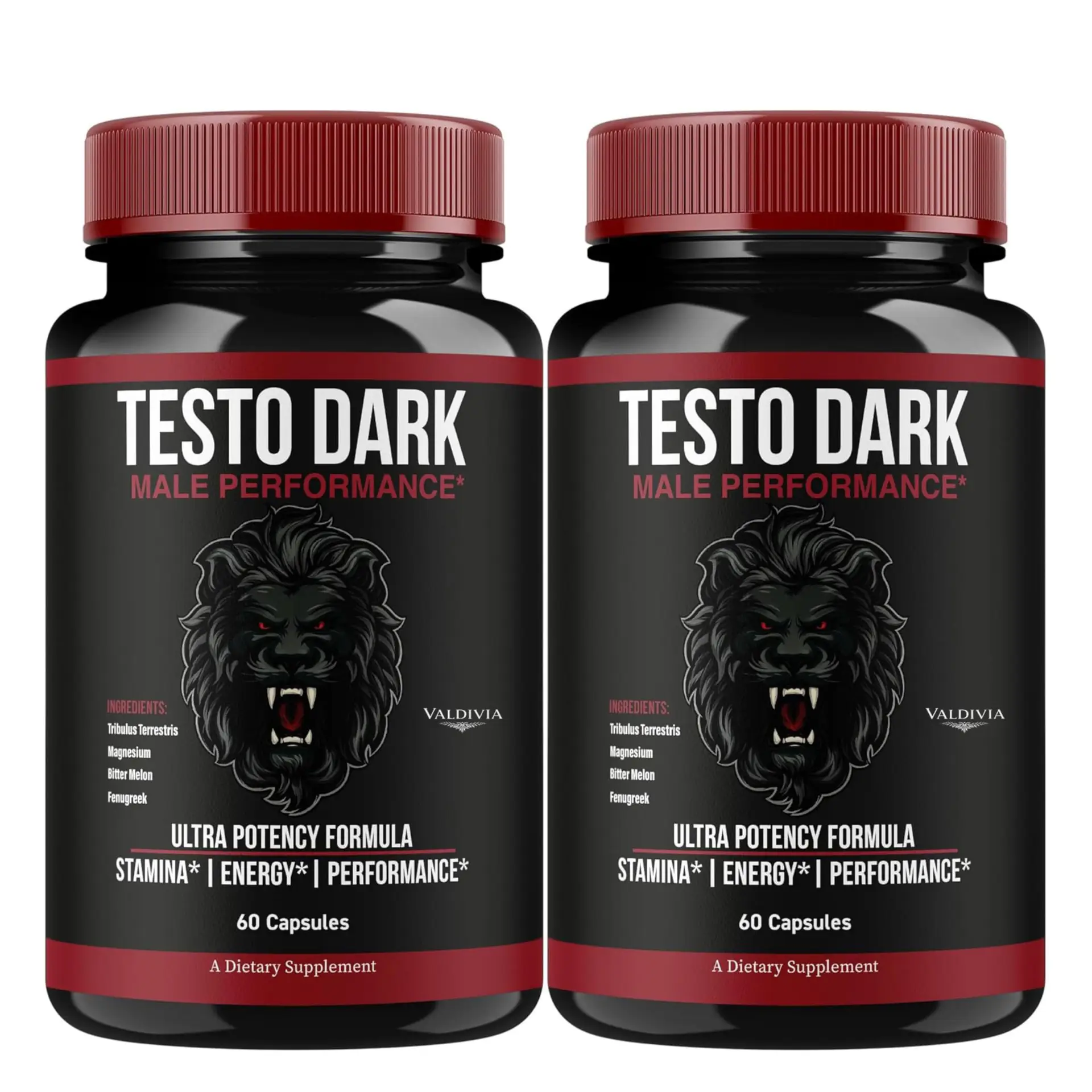 TestoDark - Official TestoDark Premium Advanced Formula Capsules Supplement Support - Maximum Strength, Daily Multivitamin for Overall Health & Wellness, 120 Capsules for 2 Months - Valdivia Life