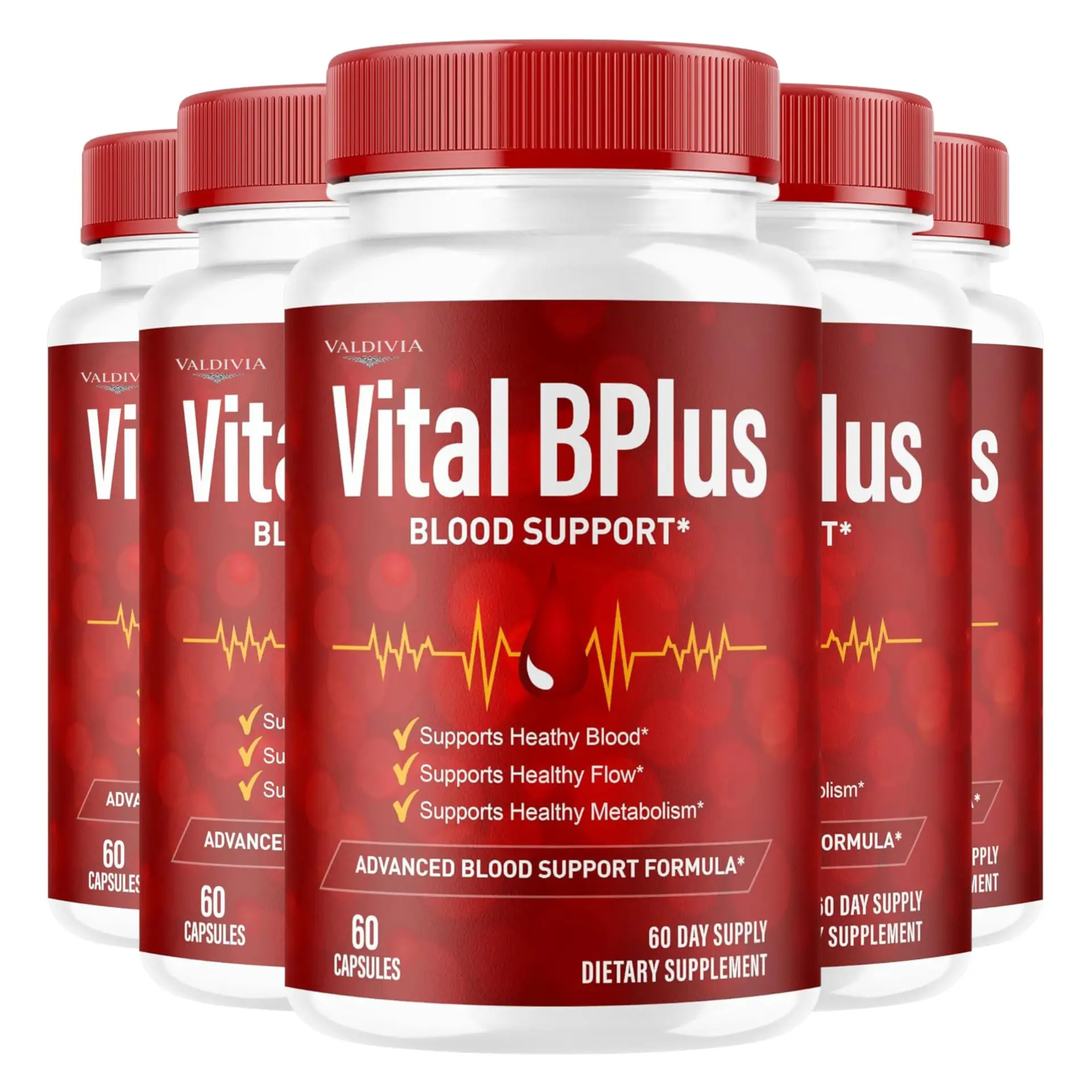 Valdivia Vital BPlus Supplement Support Capsules - Official Vital BPlus Advanced Formula All Natural Ingredients Premium Pills Multivitamin for Overall Health & Wellness, 300 Capsules for 5 Months - Valdivia Life