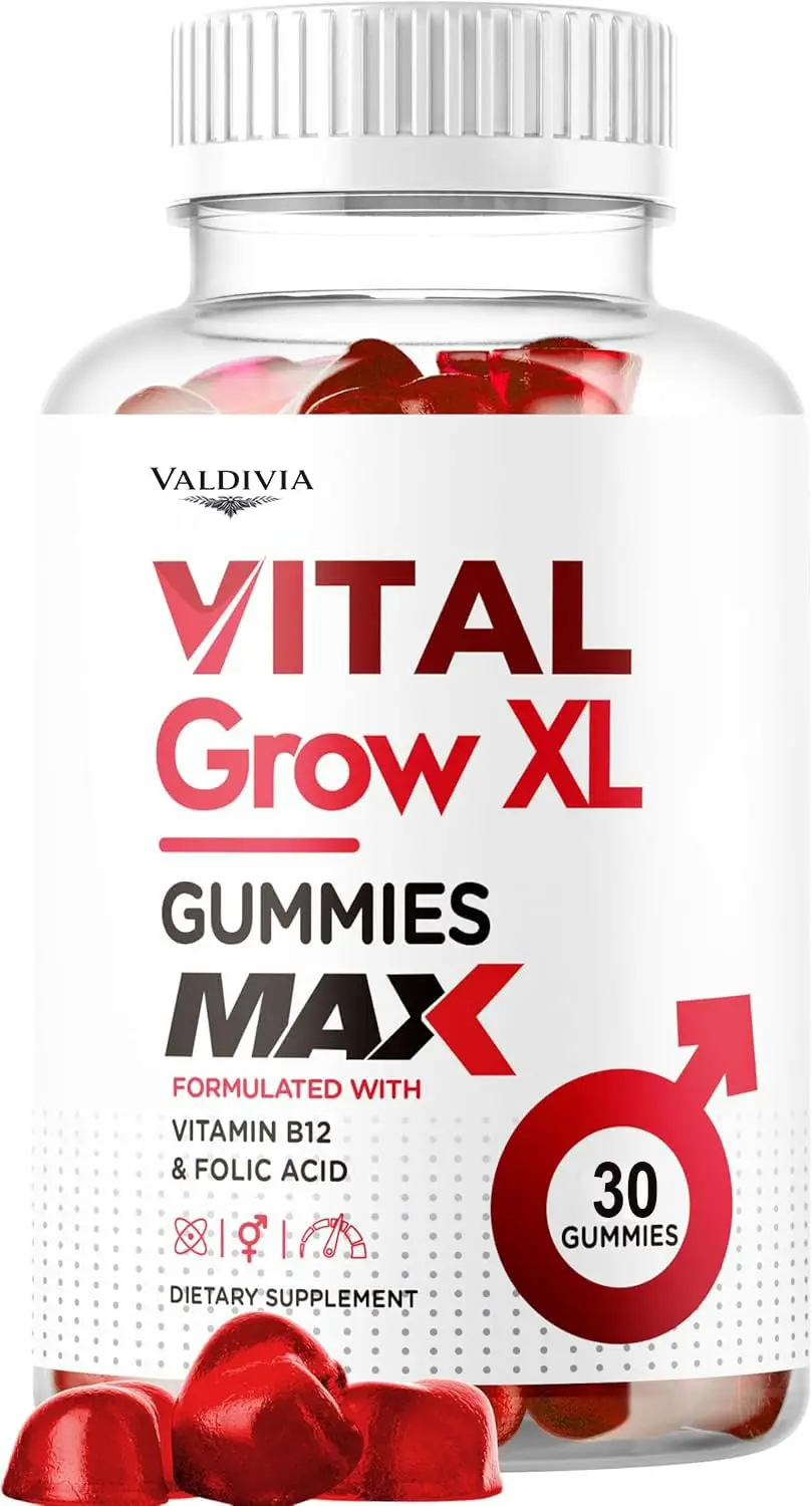 Vital Grow XL Male Gummies - Men's Performance Gummies, Vital GrowXL Blend, Vital Growth Gummy Advanced Formula, 30 Gummies for 1 Month - Valdivia Life