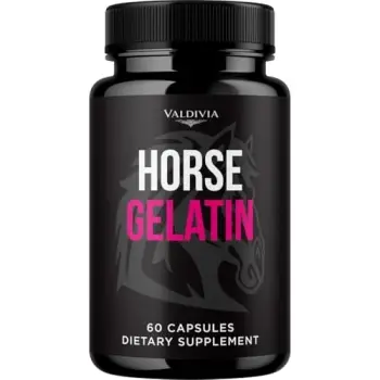 Horse Gelatin Capsules HorseGelatin Supplement, Premium Formula, Natural Vitamins for Health & Wellness - 60 Capsules for 1 Month