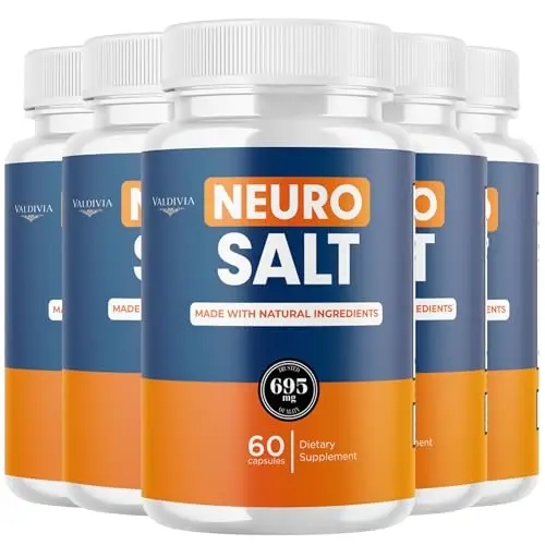 (5 Pack) NeuroSalt Capsules Neuro Salt Supplement, Premium Formula, Natural Vitamins for Health & Wellness - 300 Capsules for 5 Months