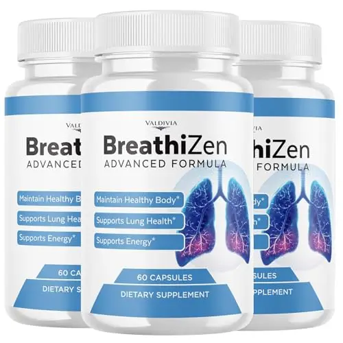 BreathiZen Capsules Breathi Zen Supplement, Premium Formula, Natural Vitamins for Health & Wellness - 180 Capsules for 3 Months