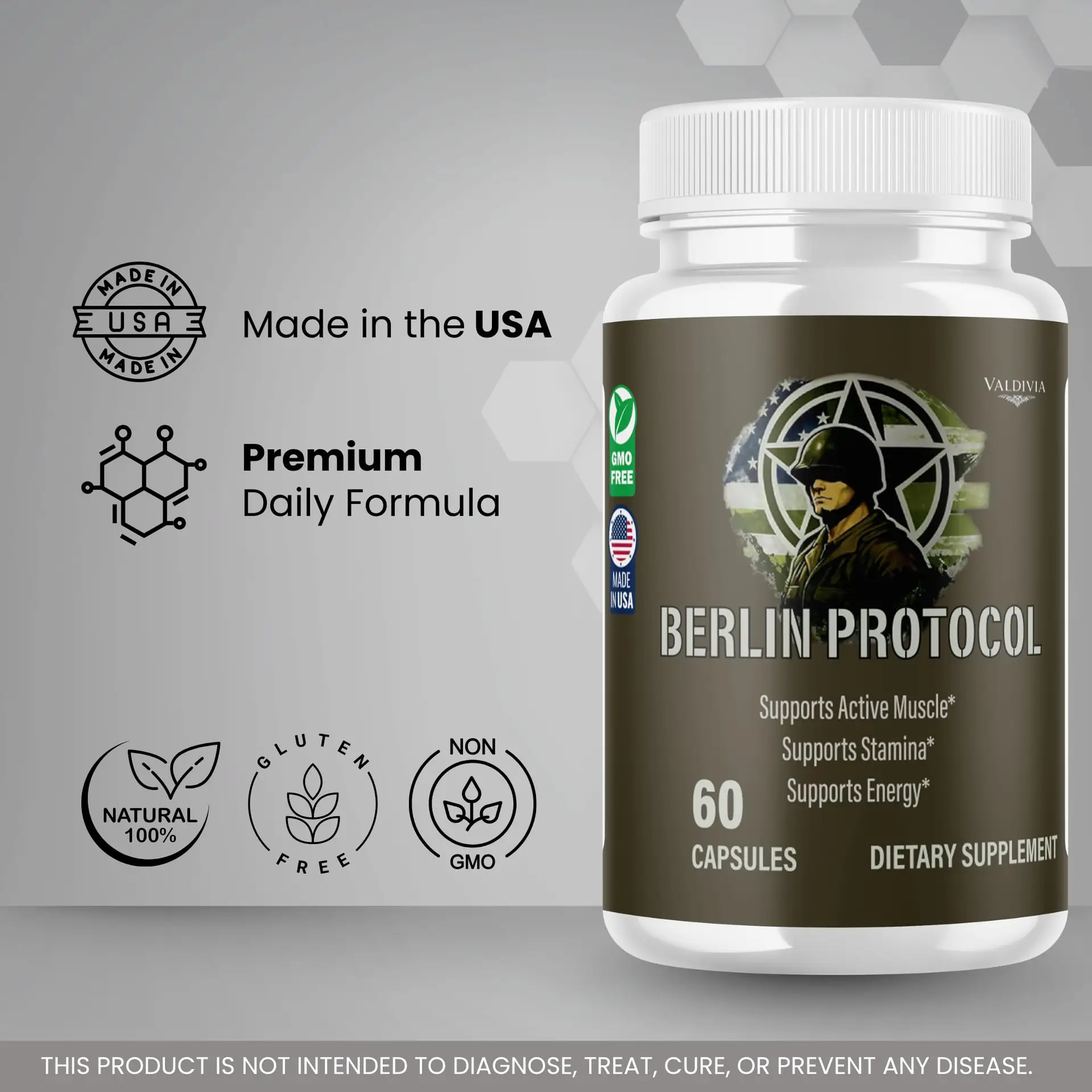 Berlin Protocol Capsules BerlinProtocol Supplement, Premium Formula, Natural Vitamins for Health & Wellness - 180 Capsules for 3 Months
