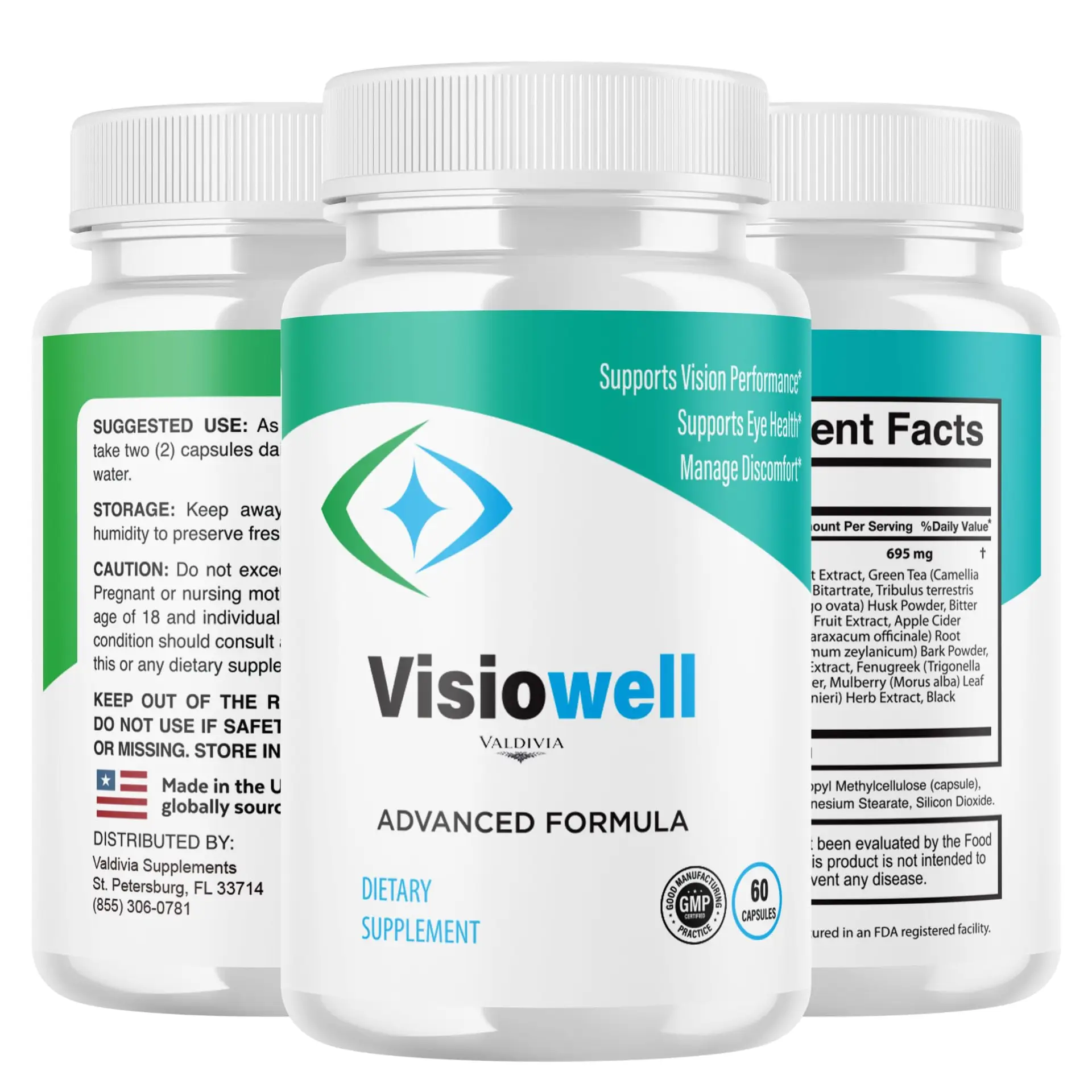 Visiowell Capsules Visio Well Supplement, Premium Formula, Natural Vitamins for Health & Wellness - 60 Capsules for 1 Month