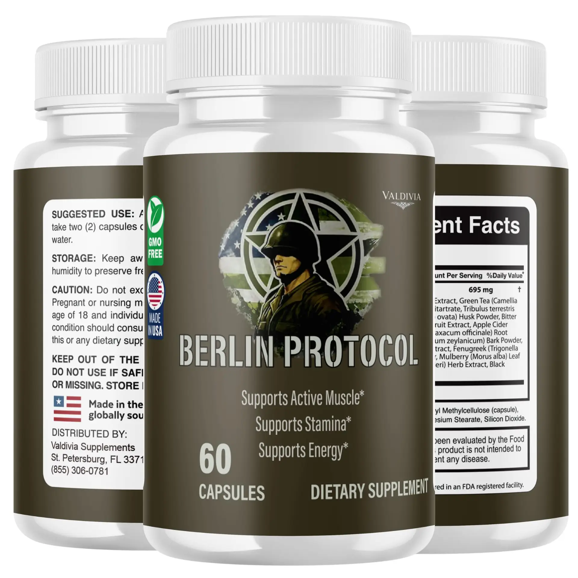 Berlin Protocol Capsules BerlinProtocol Supplement, Premium Formula, Natural Vitamins for Health & Wellness - 180 Capsules for 3 Months