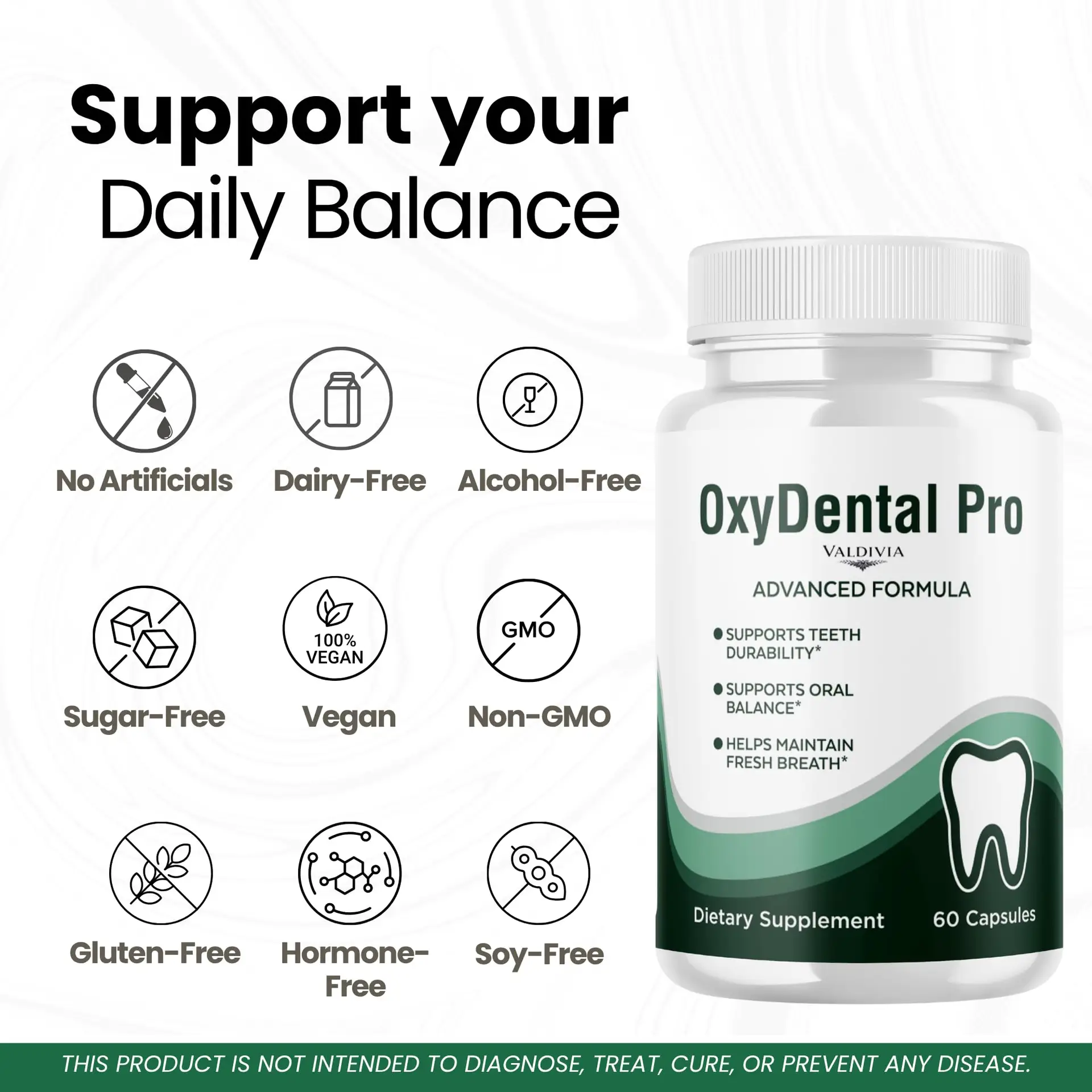 OxyDental Pro Capsules OxyDentalPro Supplement, Premium Formula, Natural Vitamins for Health & Wellness - 60 Capsules for 1 Month