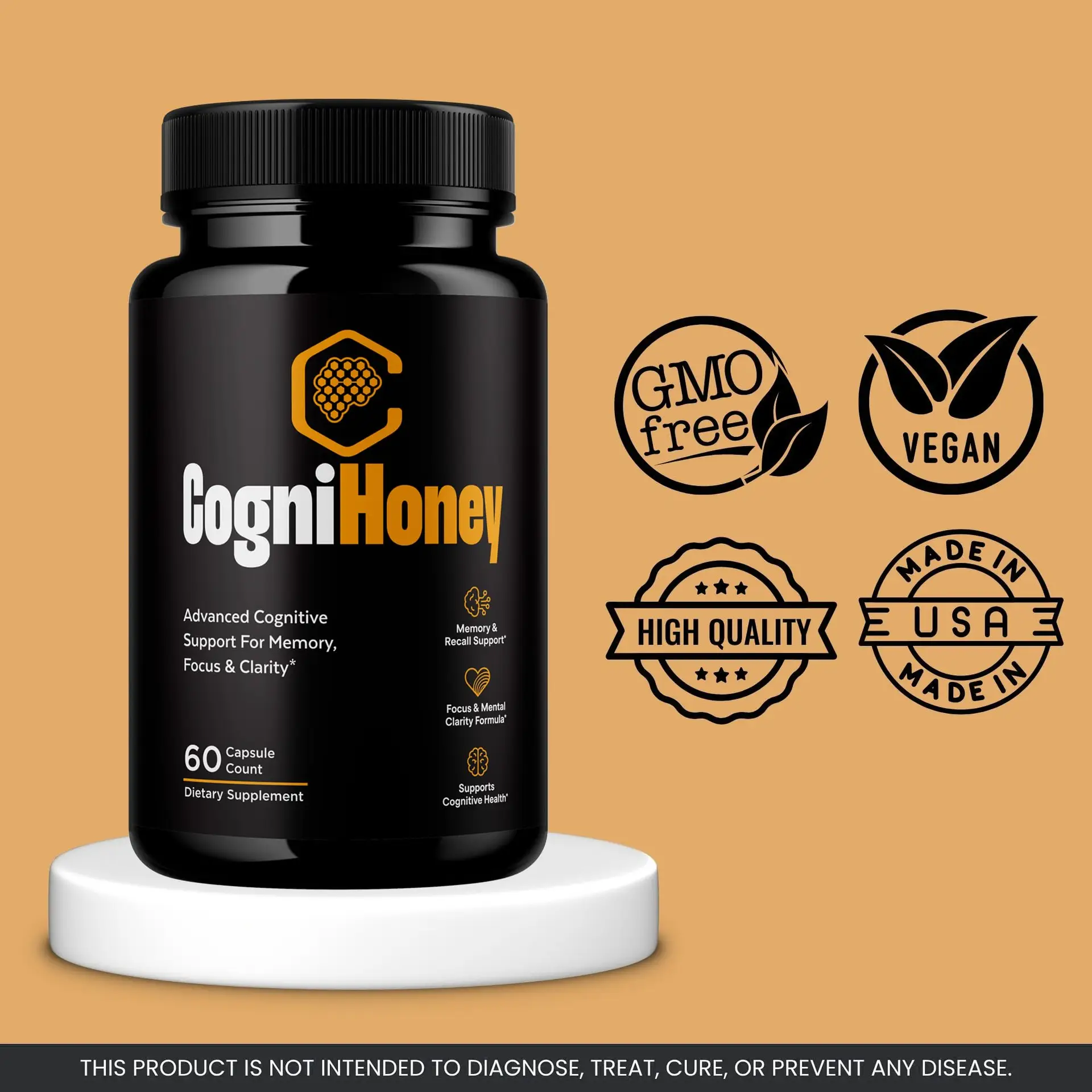 (5 Pack) CogniHoney - 300 Capsules for 5 Months