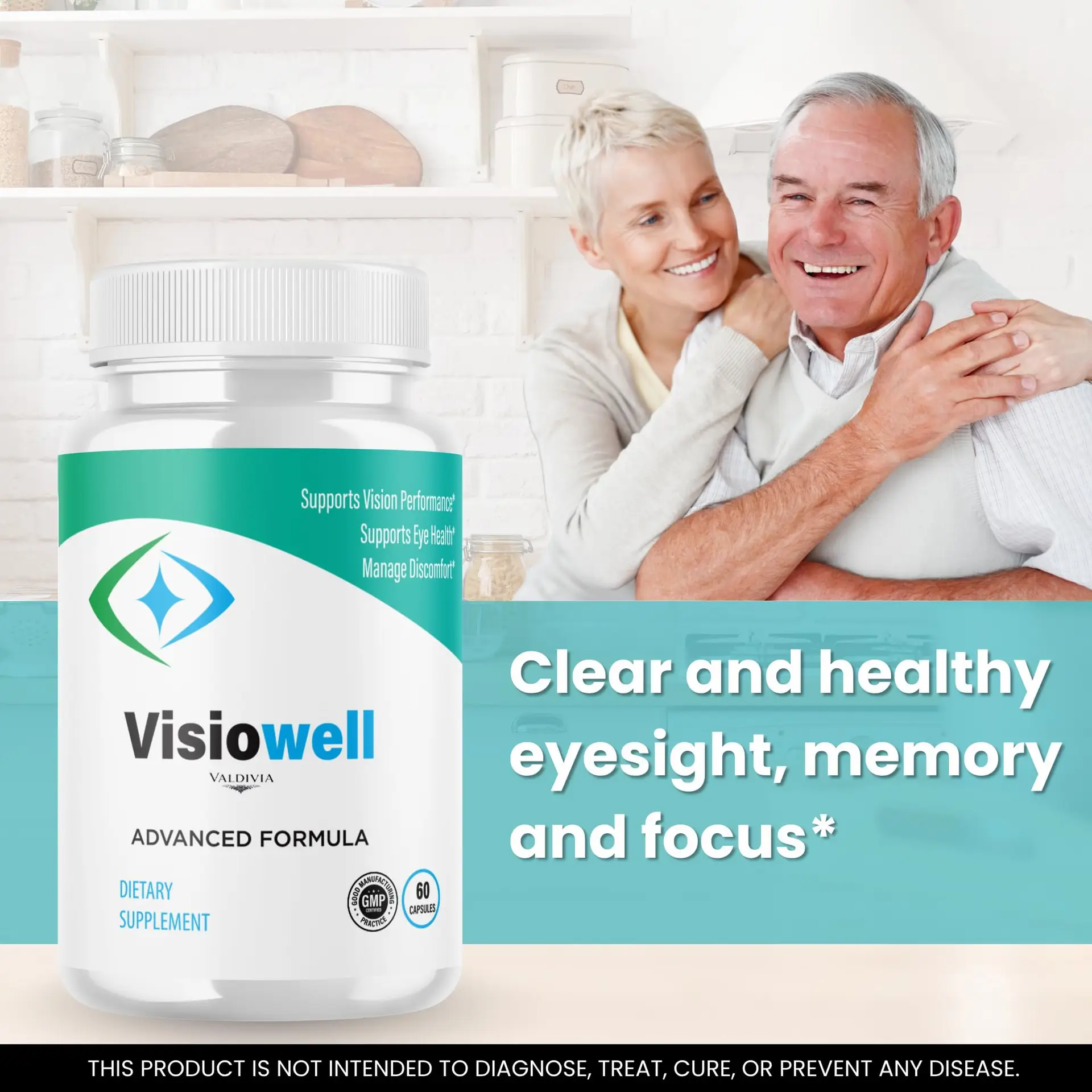 Visiowell Capsules Visio Well Supplement, Premium Formula, Natural Vitamins for Health & Wellness - 60 Capsules for 1 Month