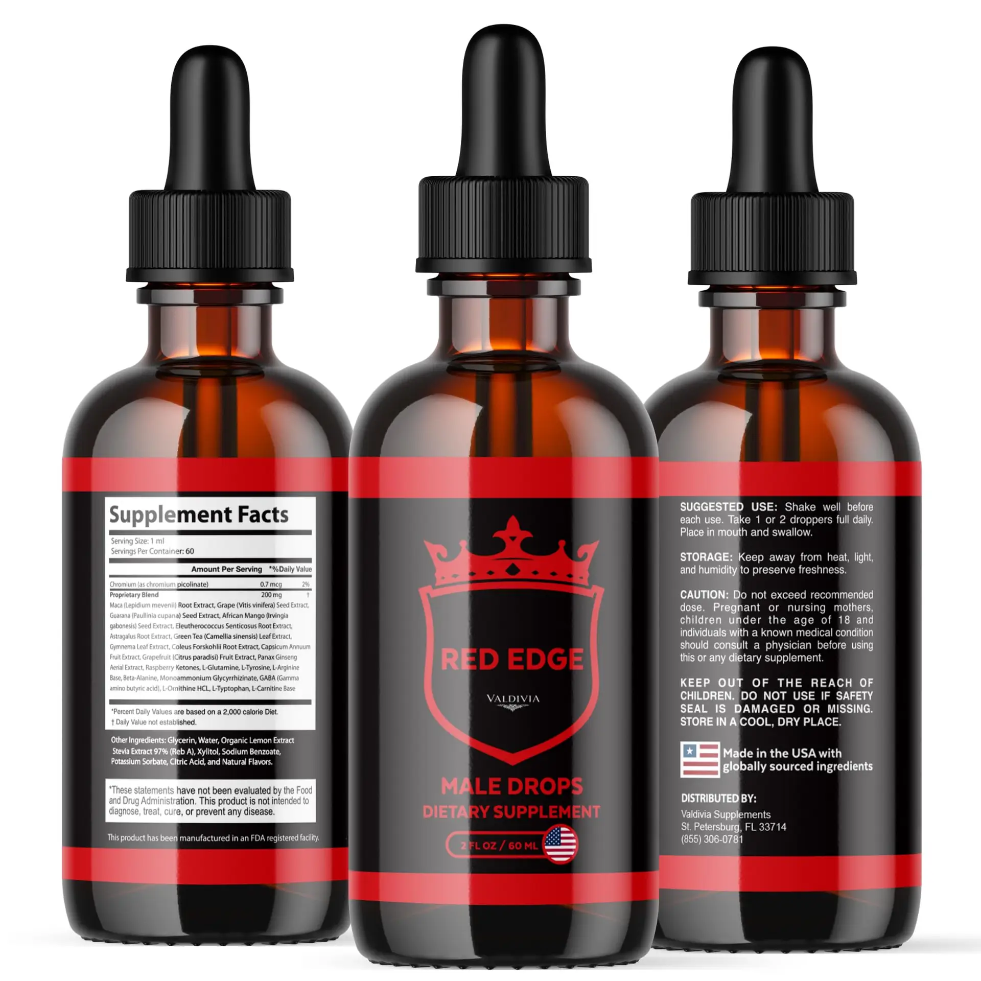 (2 Pack) Red Edge Drops RedEdge Advanced Liquid Supplement Drop Premium Formula - Maximum Strength, All Natural Vitamins Support for Overall Health & Wellness, 2 Bottles for 2...