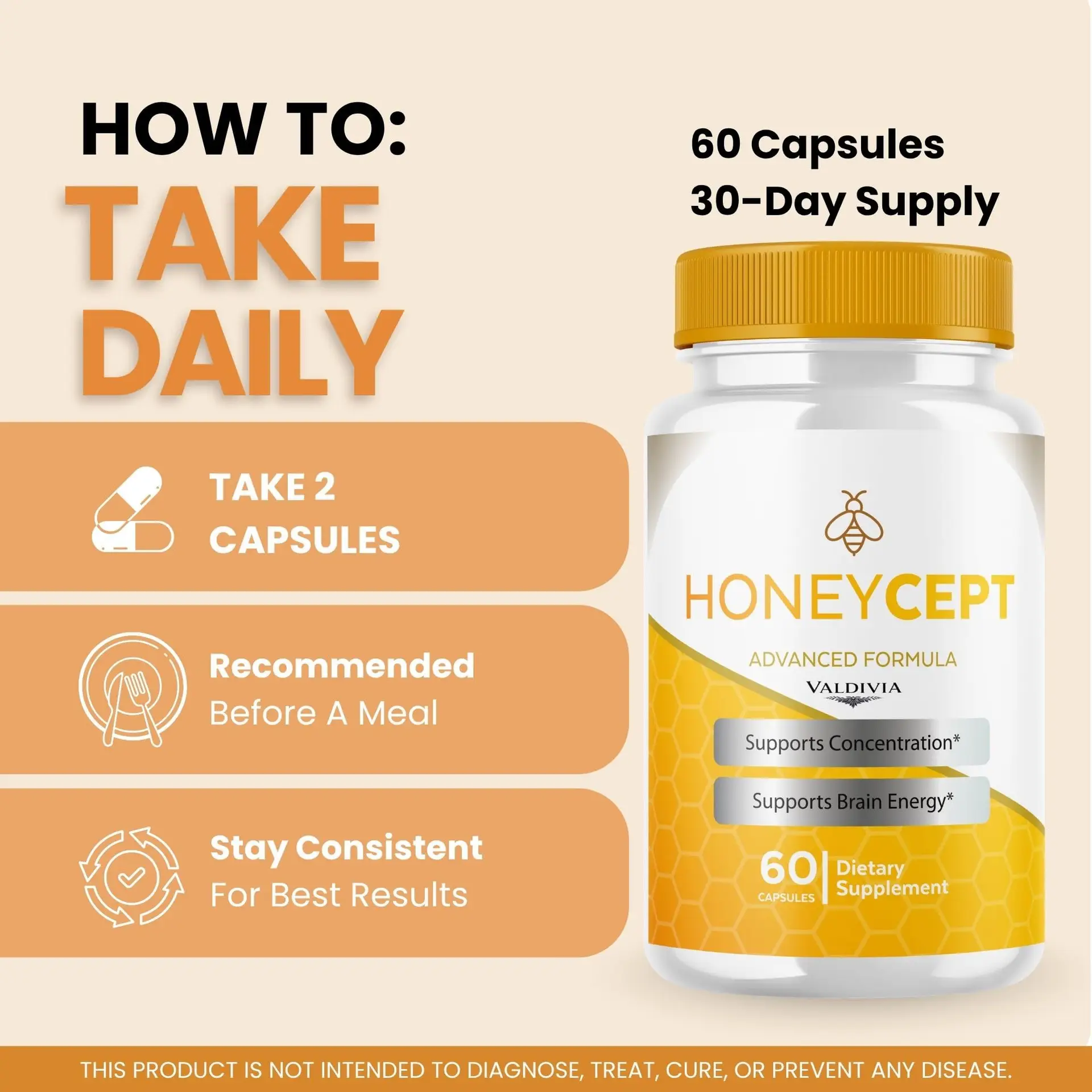 Honeycept - 60 Capsules for 1 Month