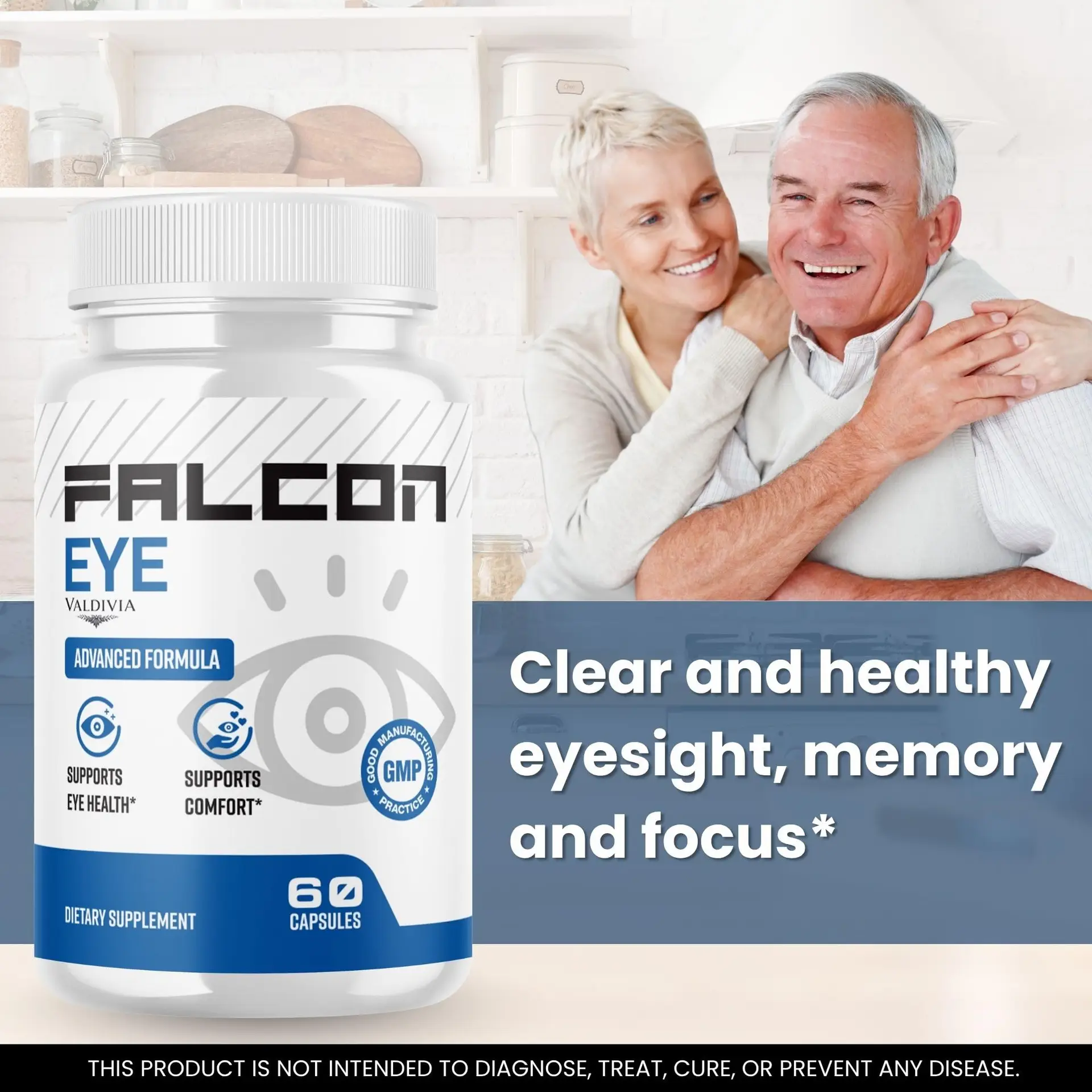 FalconEye Capsules Falcon Eye Supplement, Premium Formula, Natural Vitamins for Health & Wellness - 60 Capsules for 1 Month