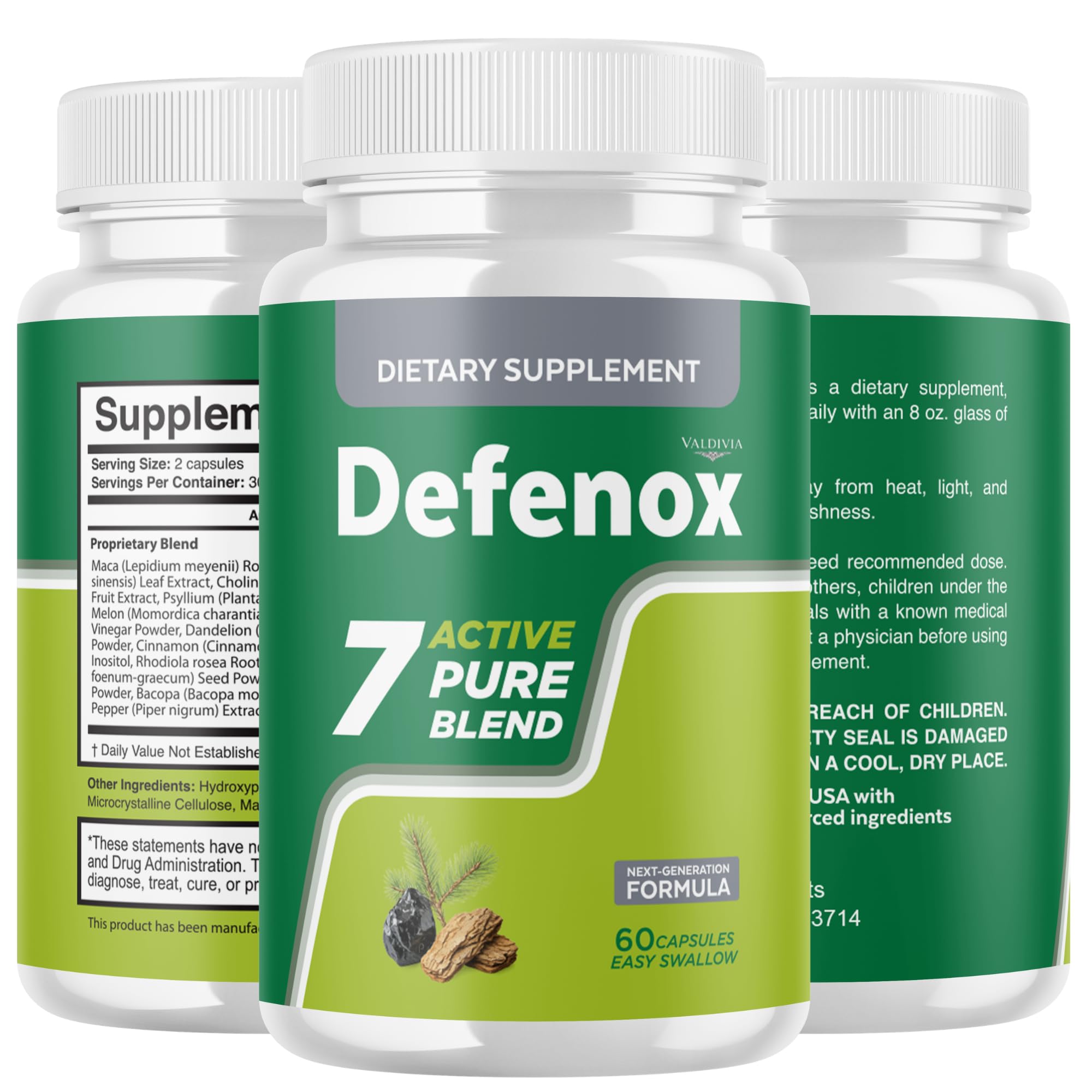Valdivia Defenox Capsules Defenox Supplement, Premium Formula, Natural Vitamins for Health & Wellness - 60 Capsules for 1 Month