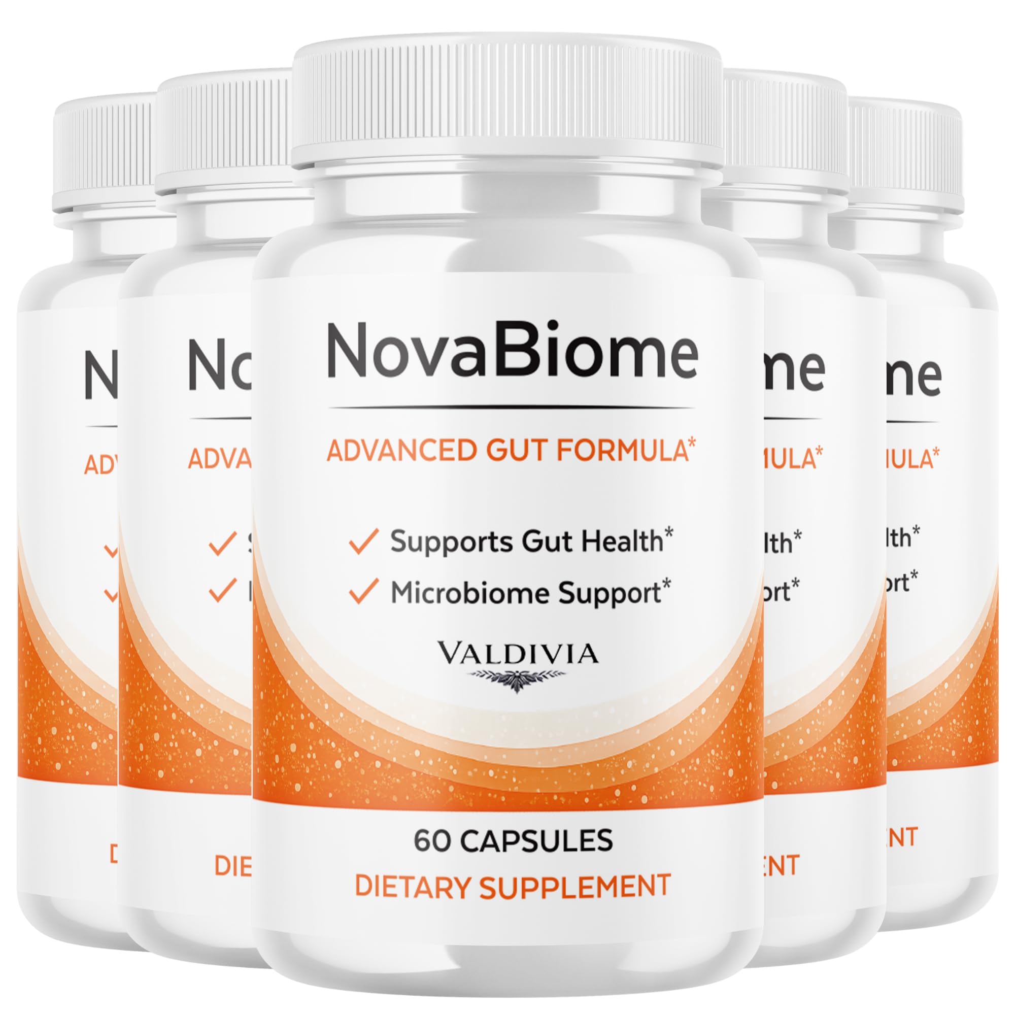 Valdivia (5 Pack) NovaBiome Capsules Nova Biome Supplement, Premium Formula, Natural Vitamins for Health & Wellness - 300 Capsules for 5 Months